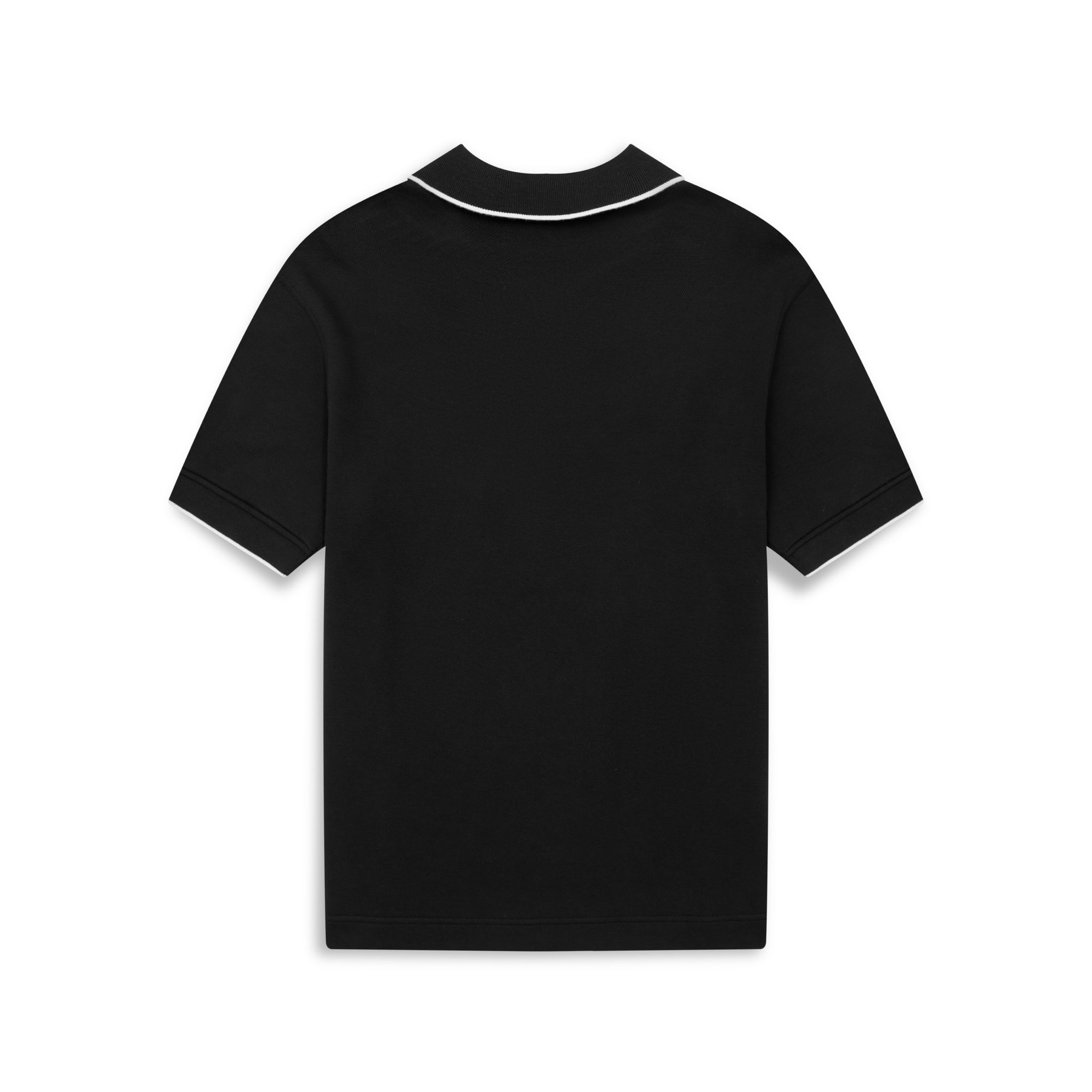 Interlock Striped Polo Shirt - Black