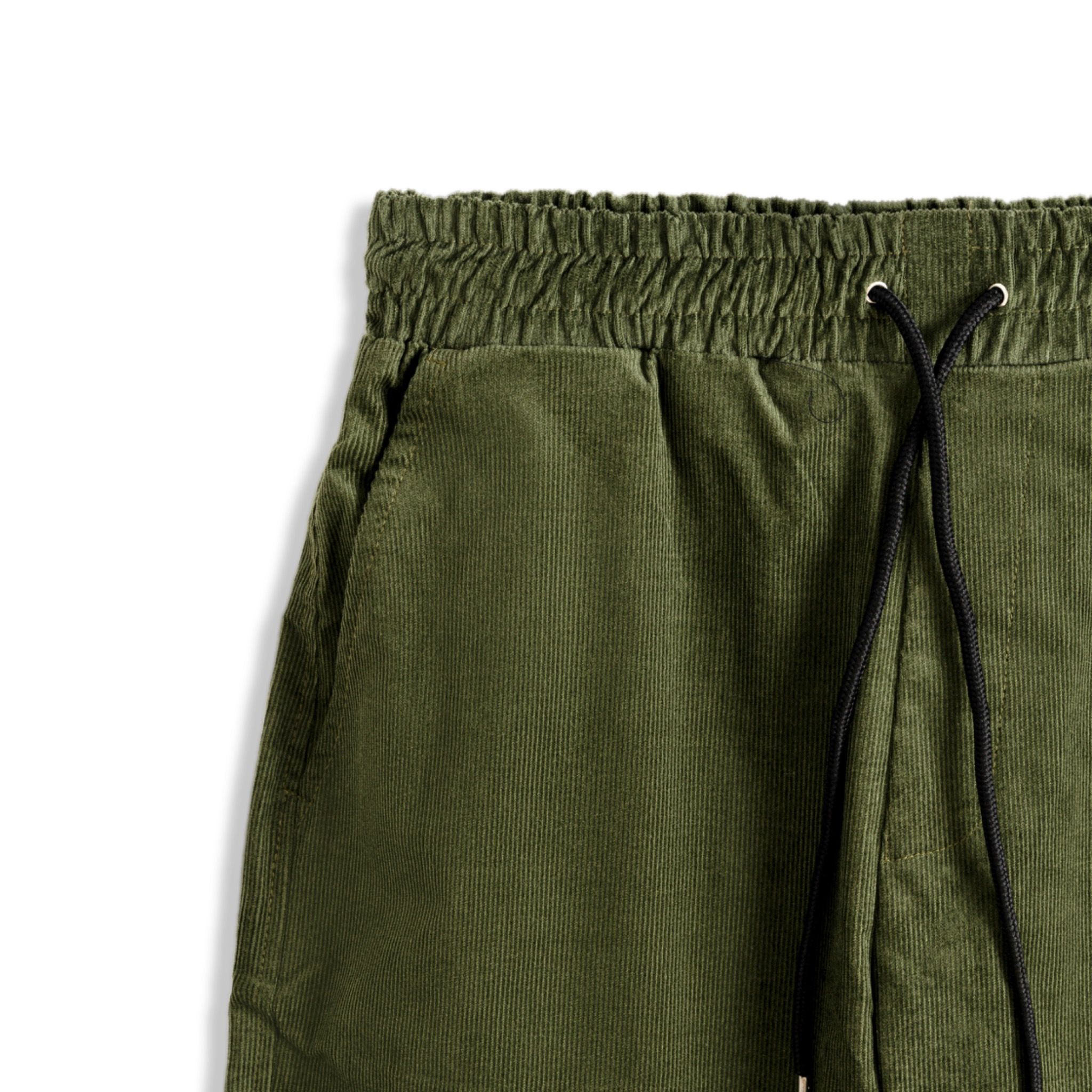 Snap Button Coduroy Pants - Forest Green