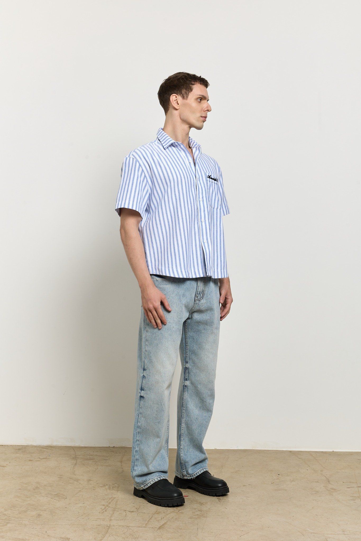 AB OXFORD STRIPED SHIRT - Blue