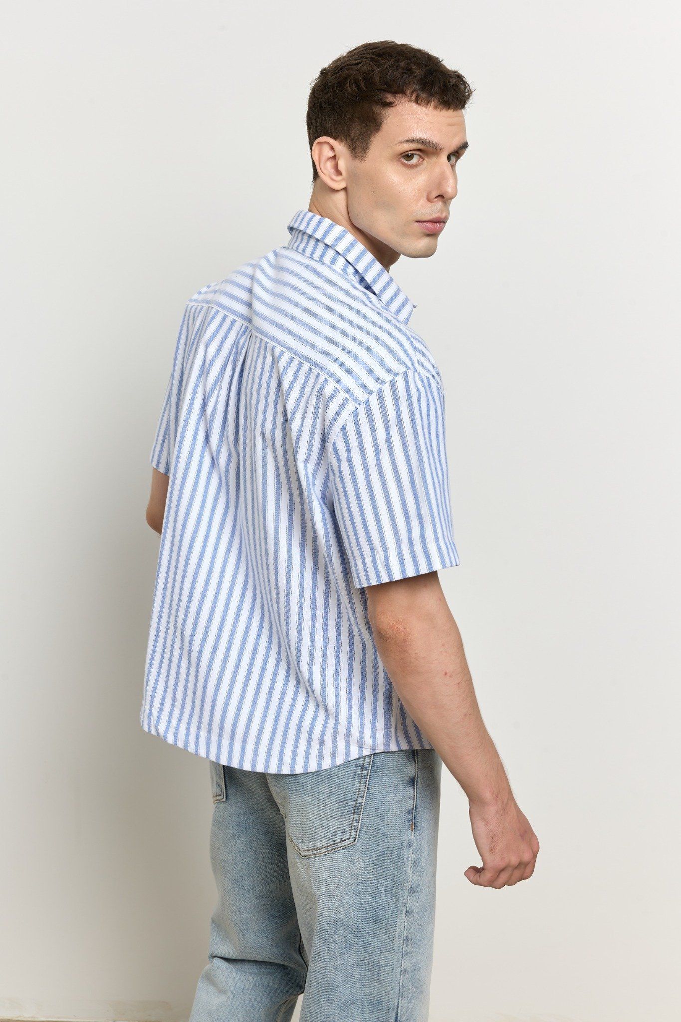 AB OXFORD STRIPED SHIRT - Blue