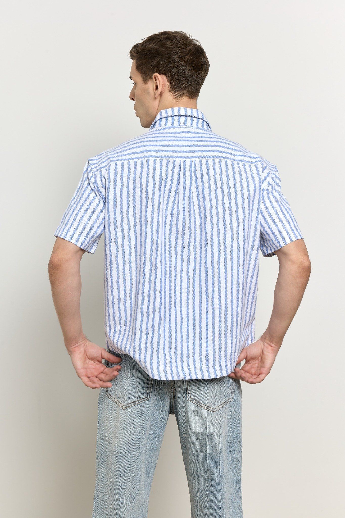 AB OXFORD STRIPED SHIRT - Blue