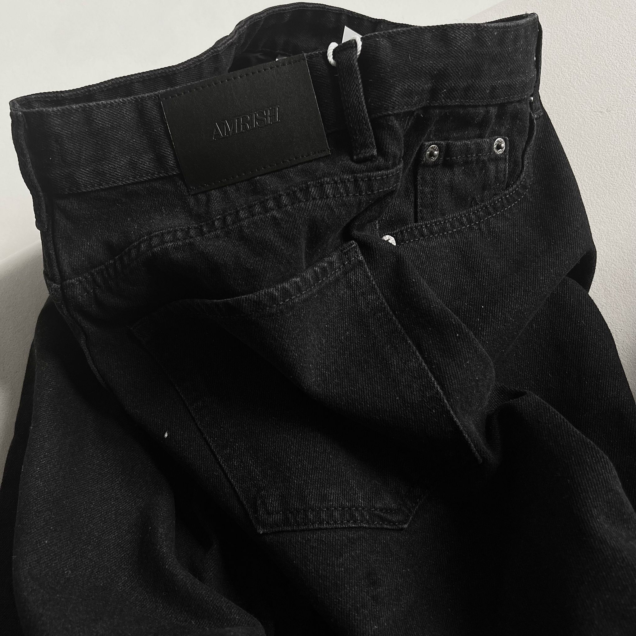Straight Denim Baggy Jeans - Black