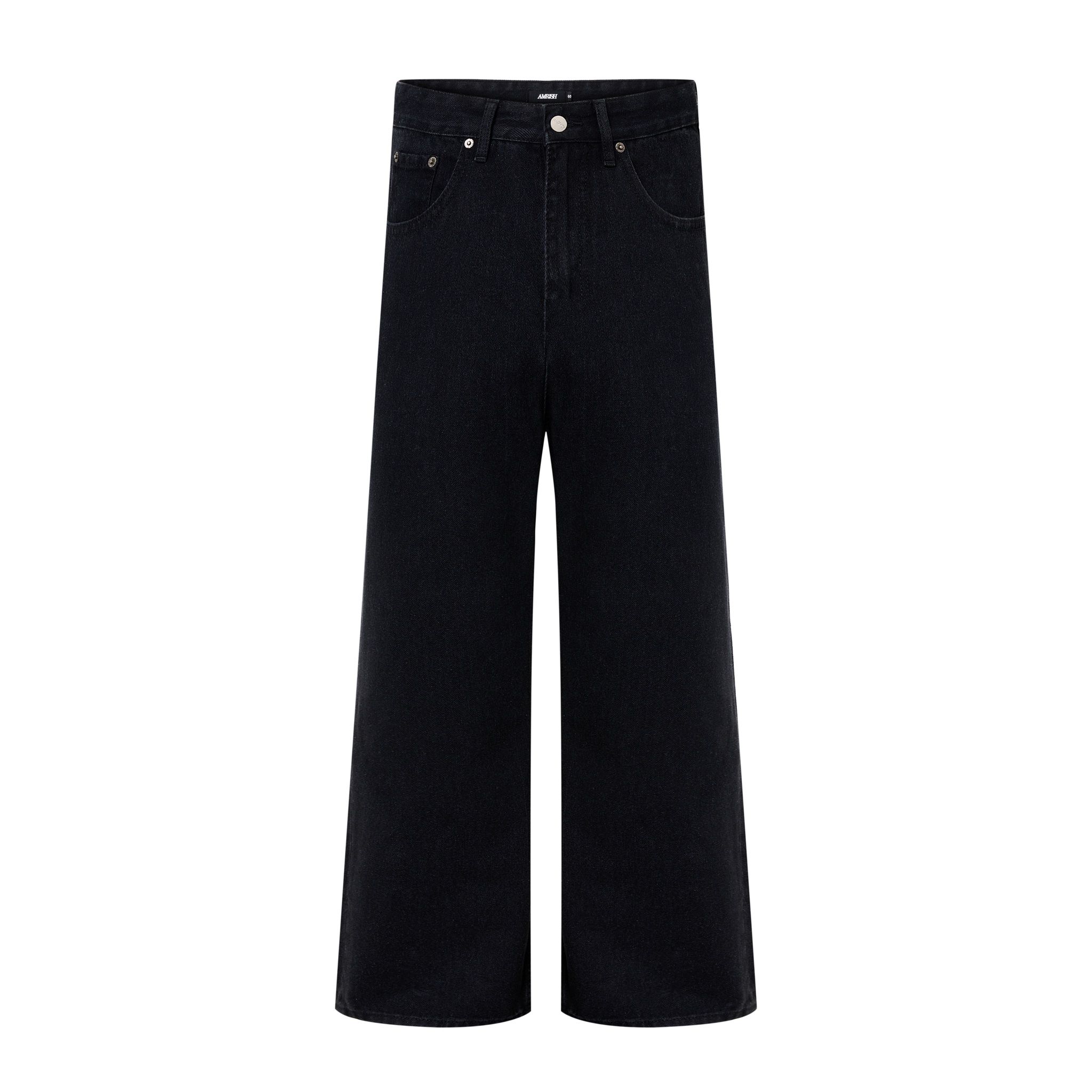 Straight Denim Baggy Jeans - Black