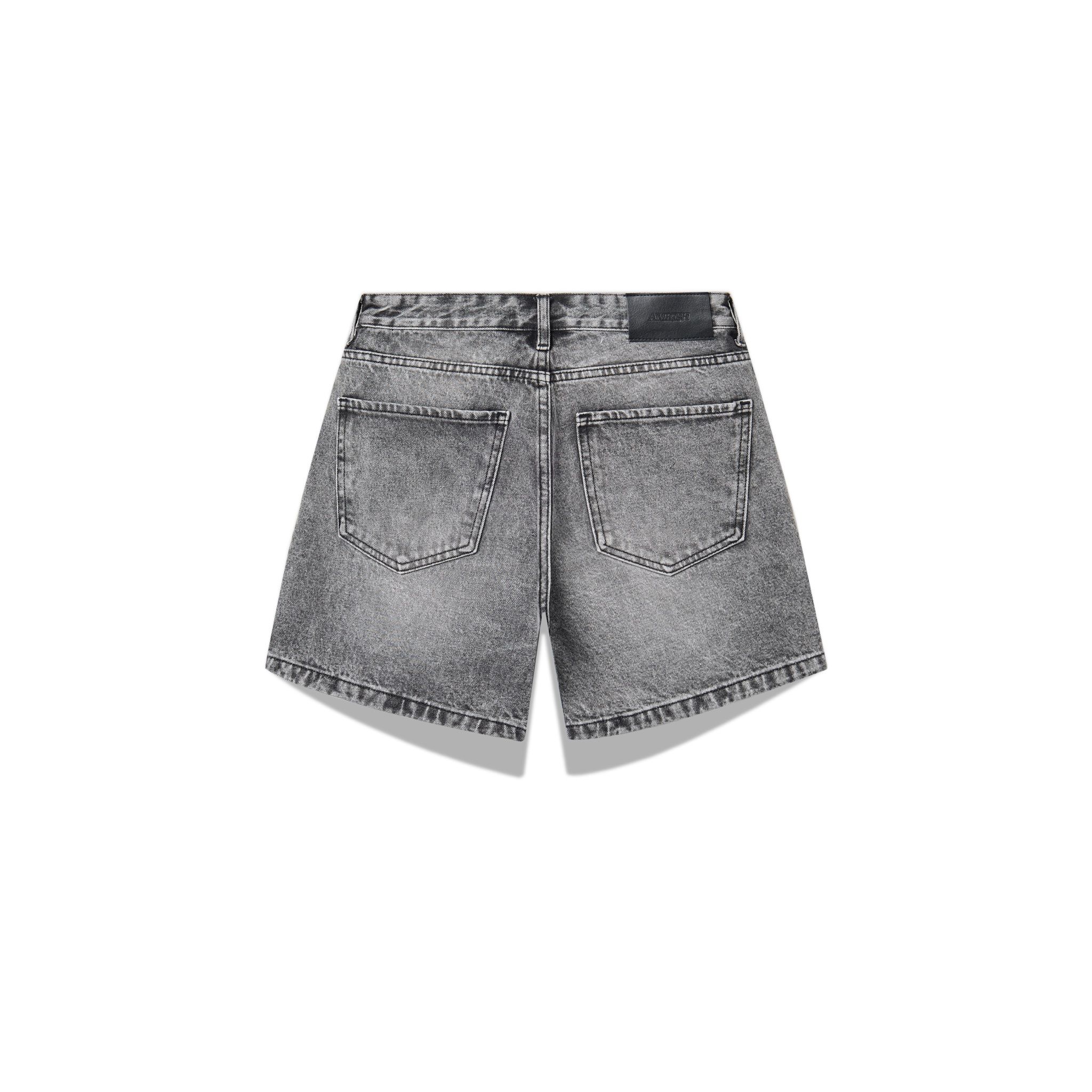 Wide Leg Denim Shorts - Pepper Grey