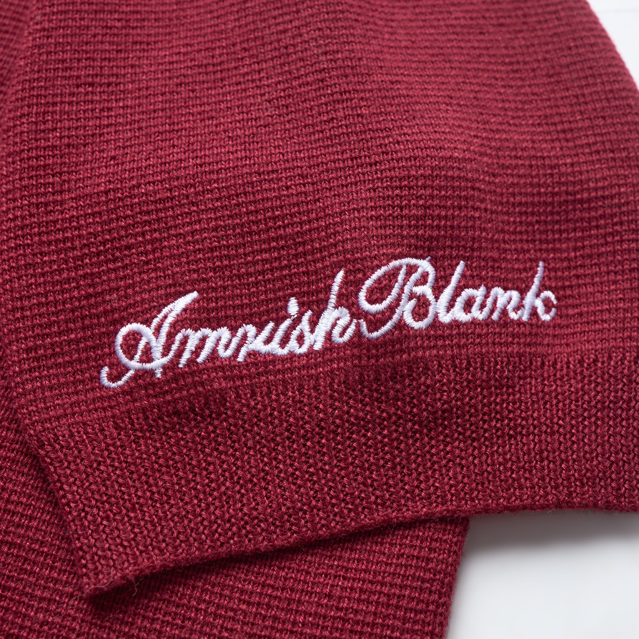 AB WOOL KNIT POLO SHIRT - Red