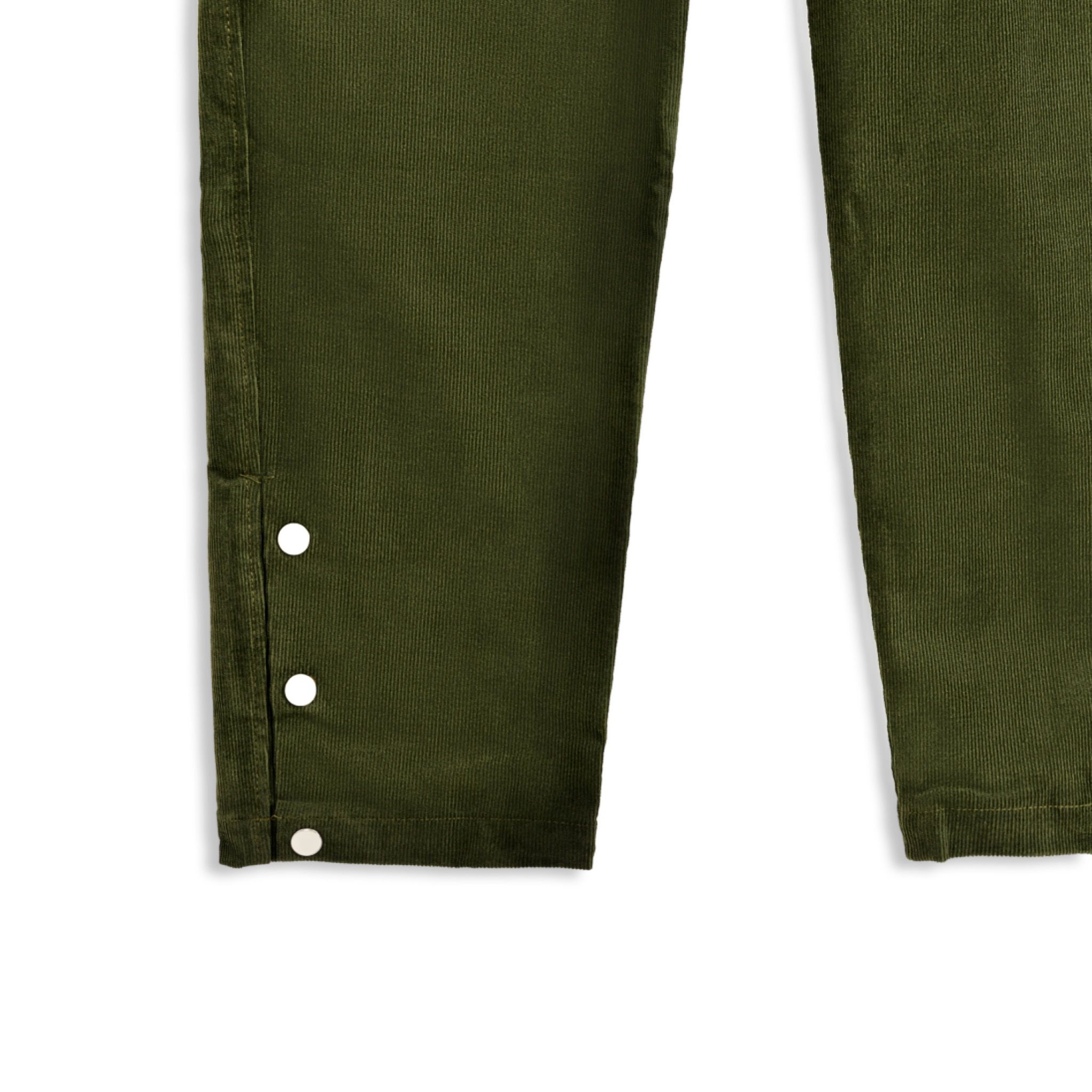 Snap Button Coduroy Pants - Forest Green