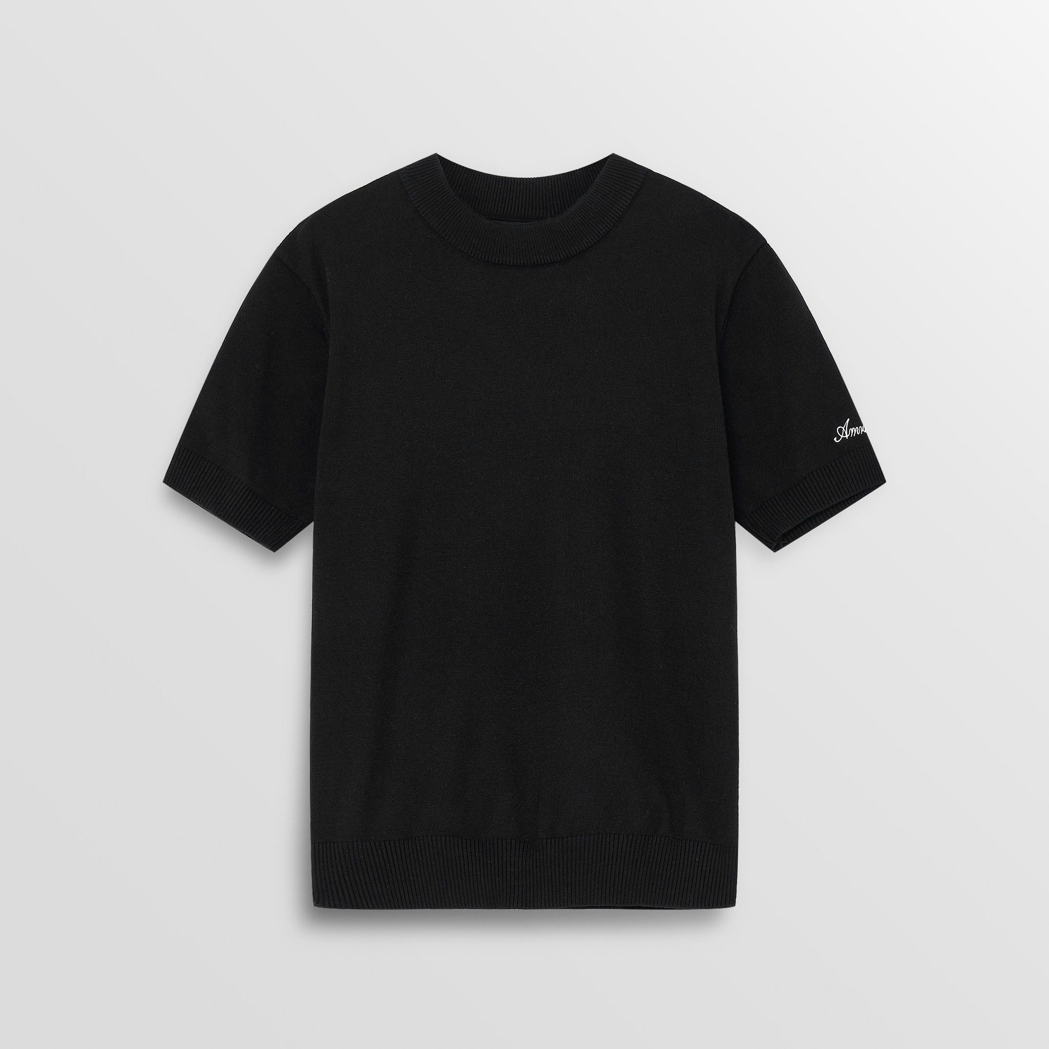 AB WOOL KNIT TSHIRT - BLACK