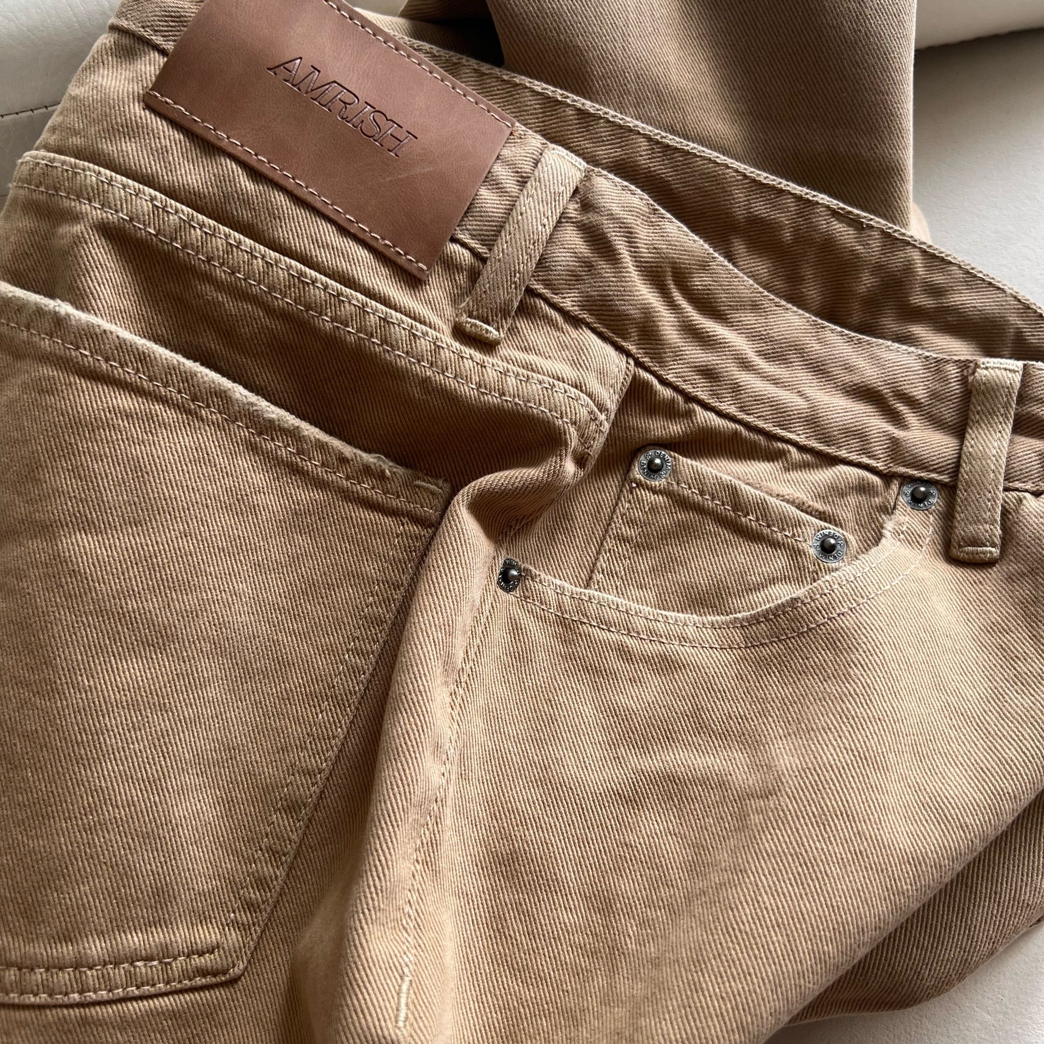 Straight Denim Baggy Jeans - Brown