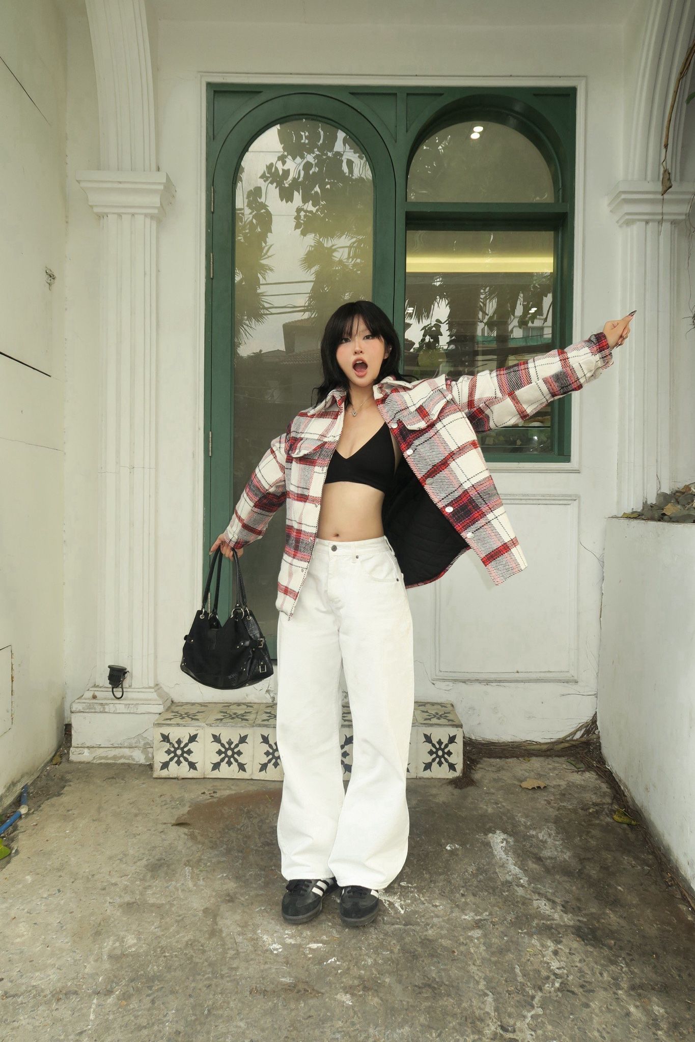 Straight Denim Baggy Jeans - Off White
