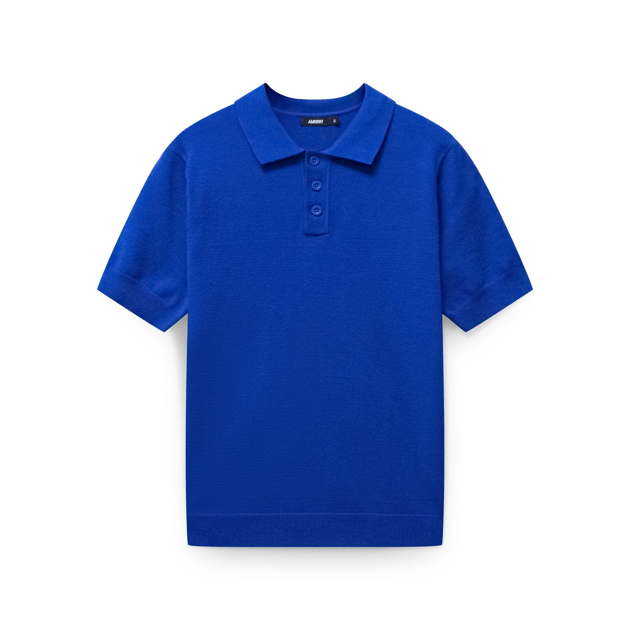 Blank Knit Polo Shirt - Royal Blue
