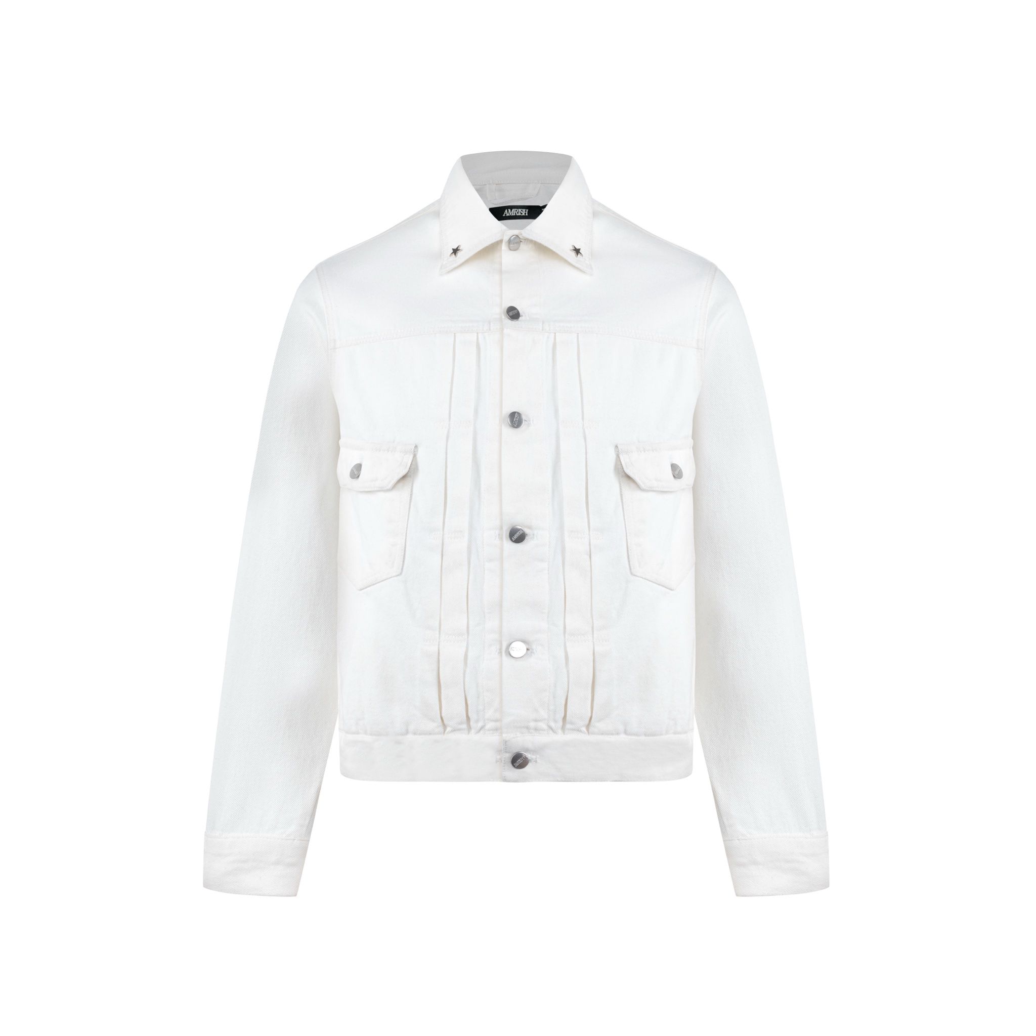 Pleated Denim Jacket - Off White