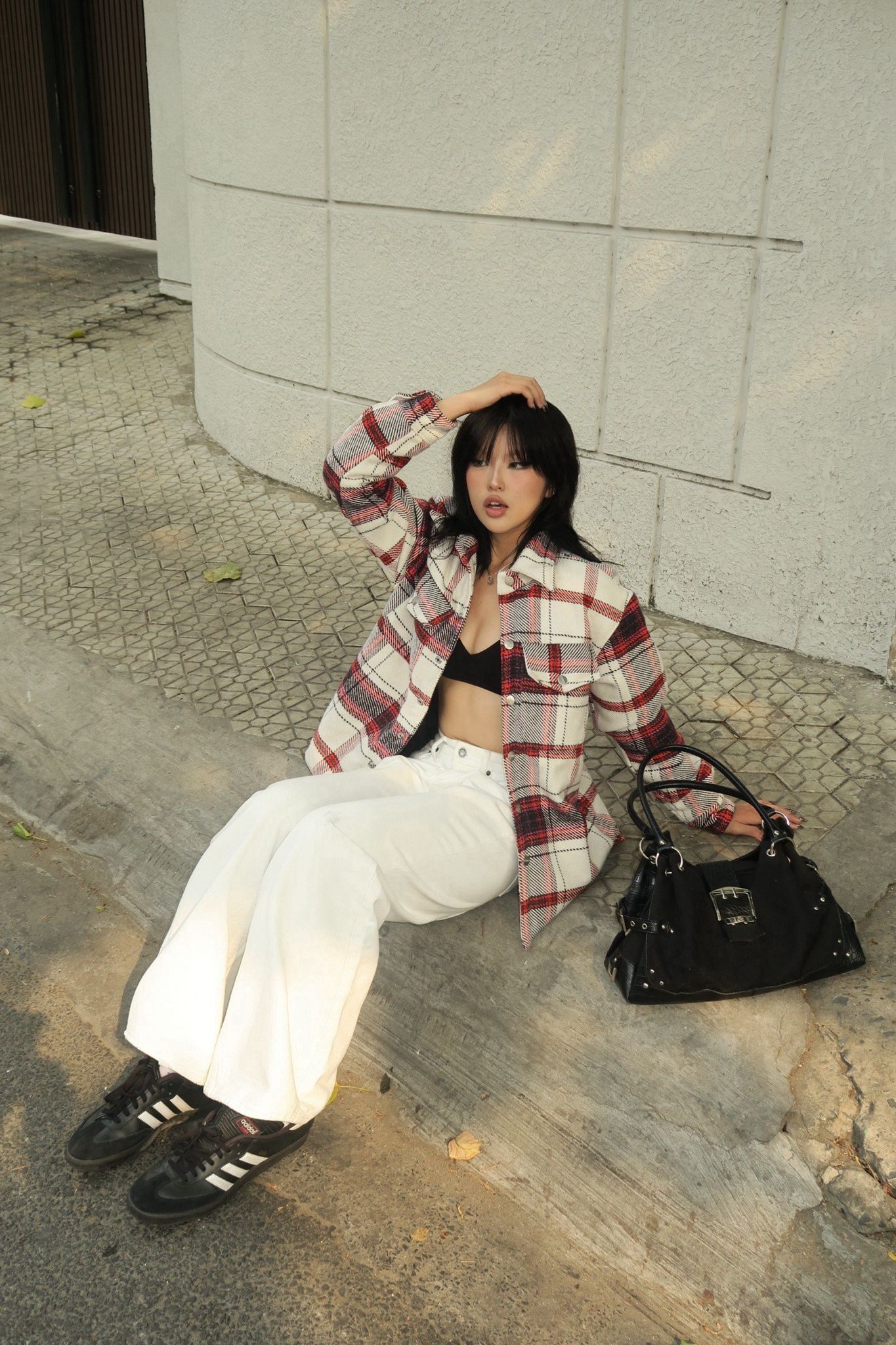 Straight Denim Baggy Jeans - Off White