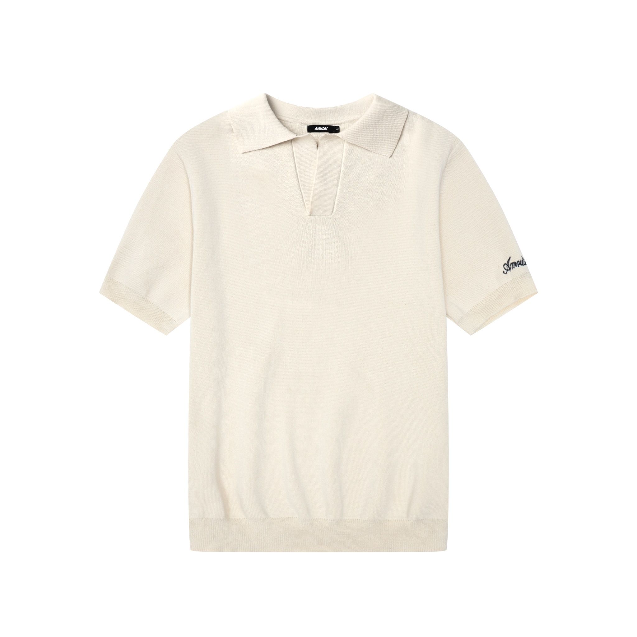 AB WOOL KNIT POLO SHIRT - Beige