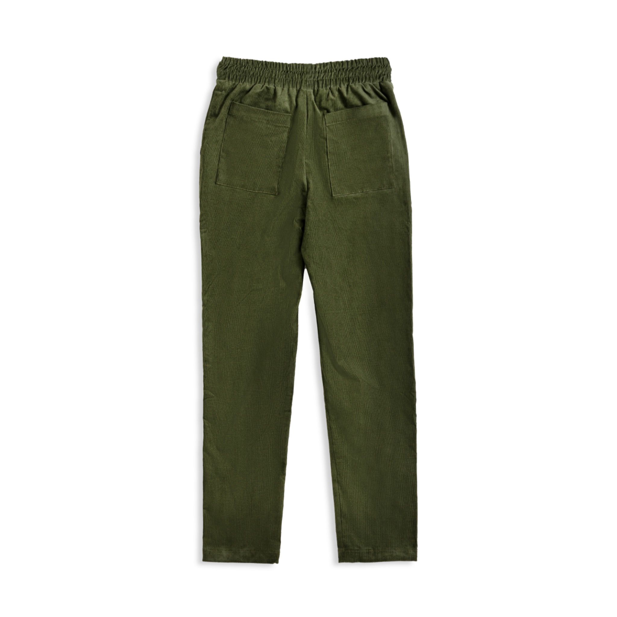Snap Button Coduroy Pants - Forest Green