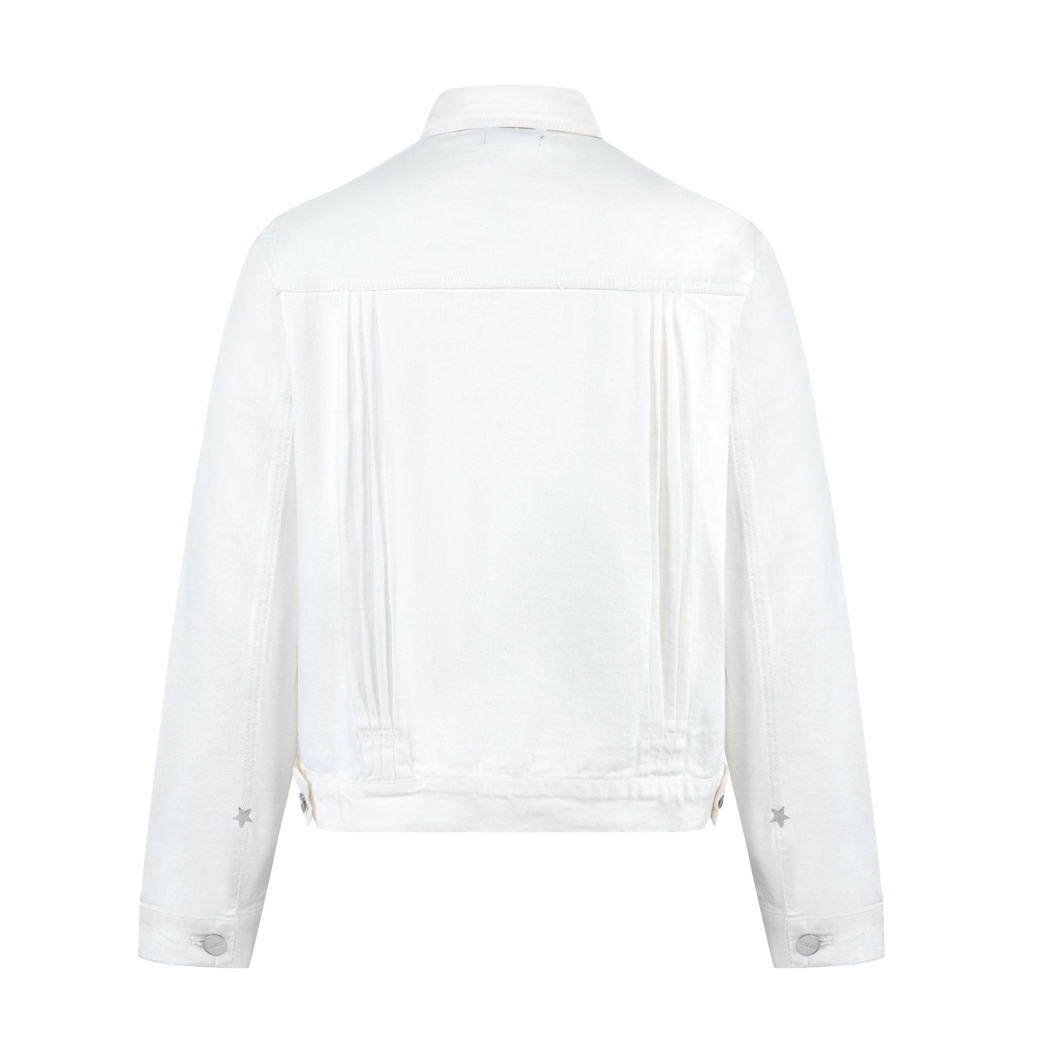 Pleated Denim Jacket - Off White