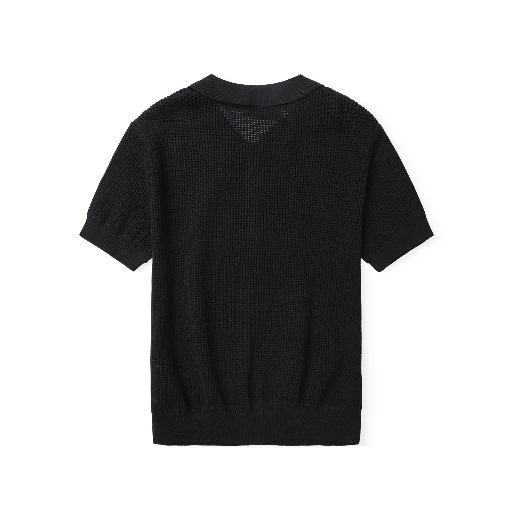 HOLES WOOL KNIT SHIRT - Black