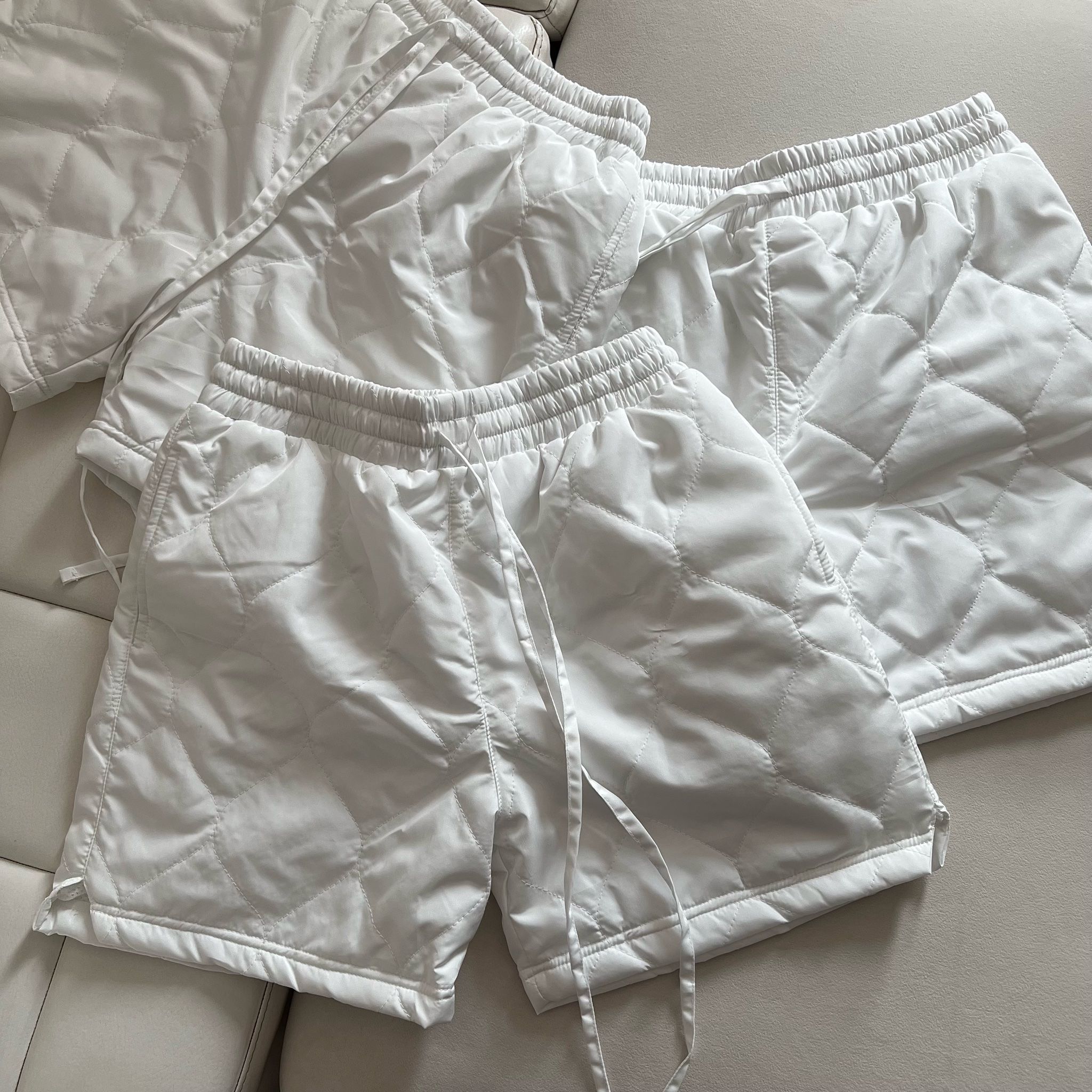 Puffer Relax Shorts - White