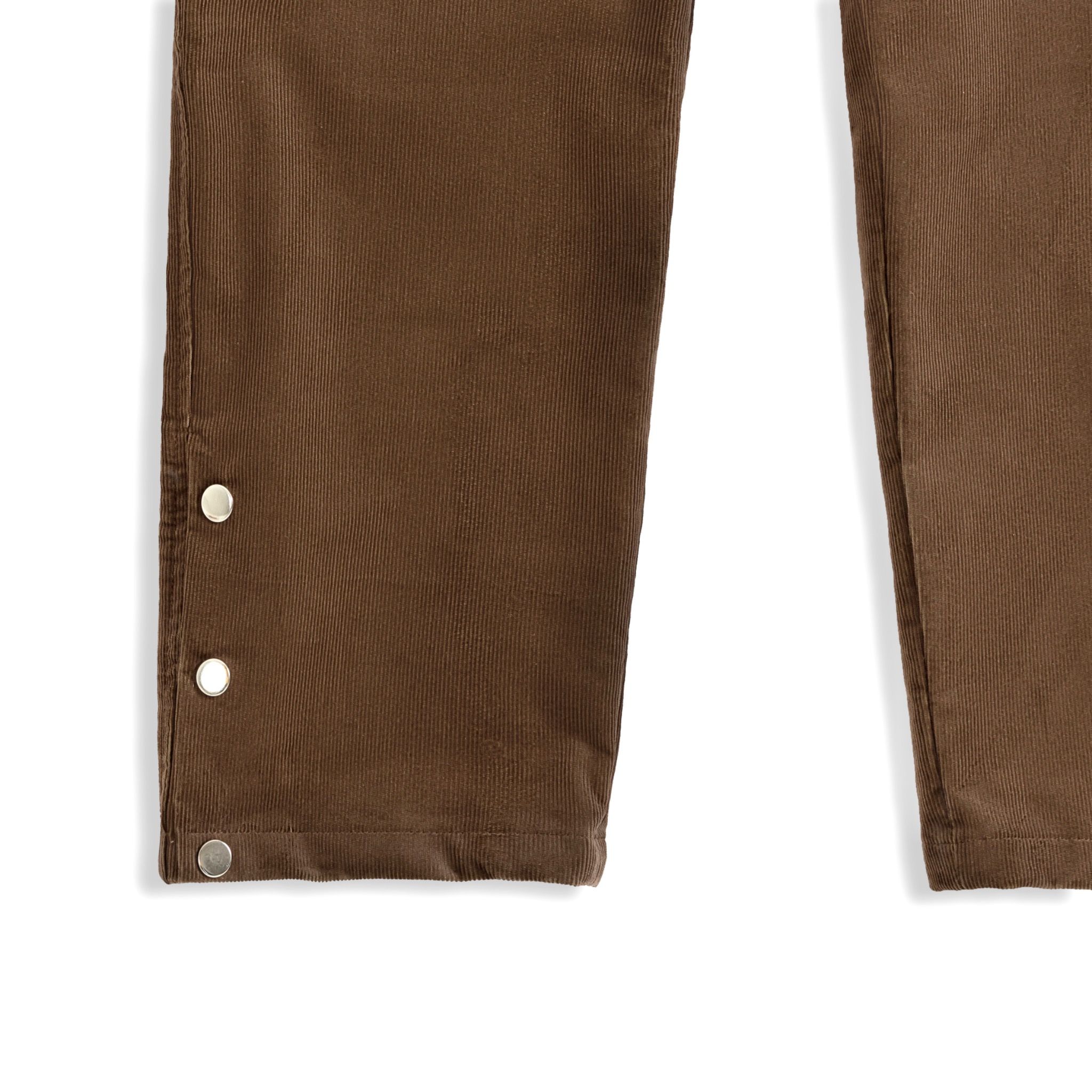 Snap Button Coduroy Pants - Brown