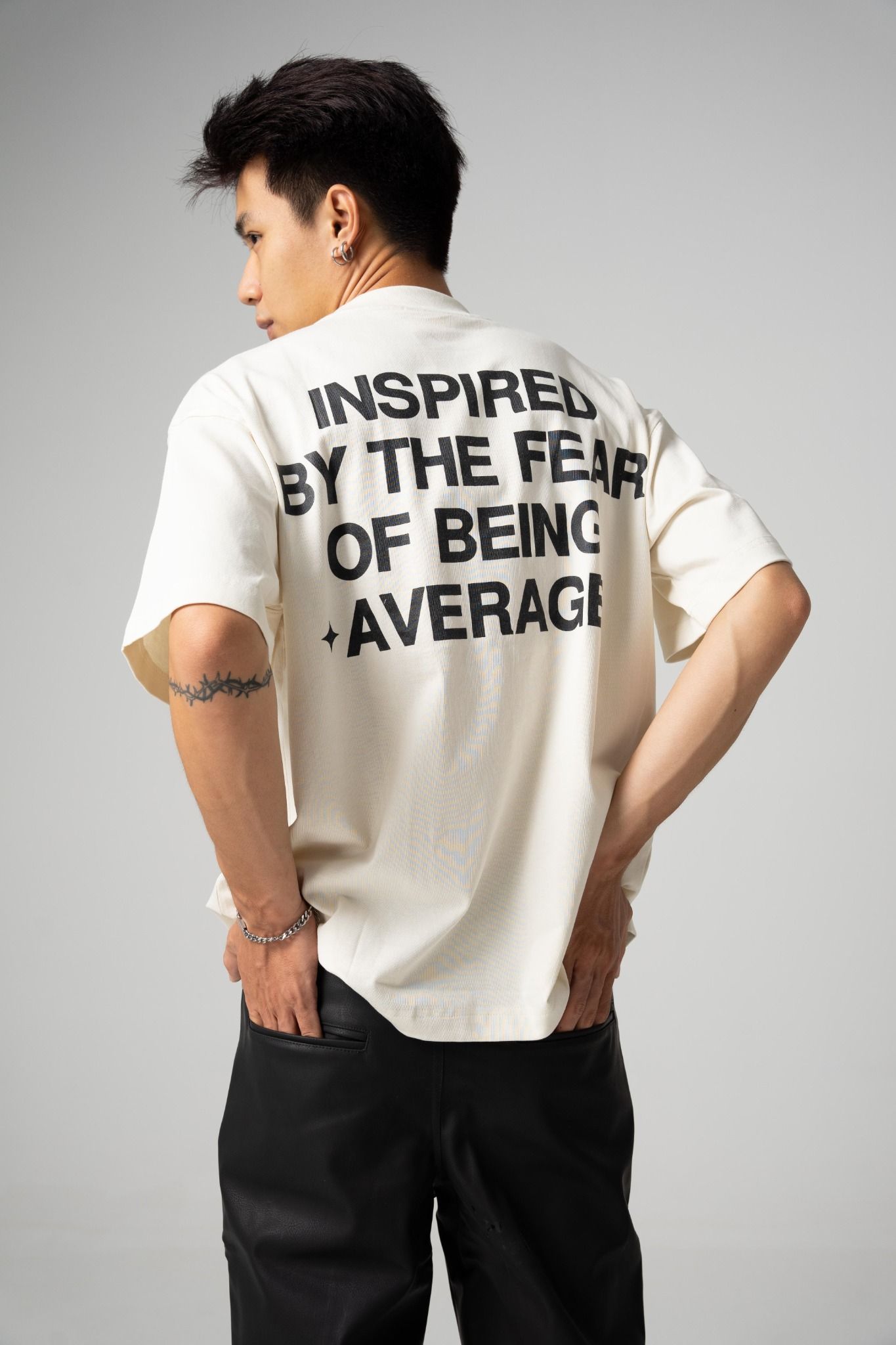 AVERAGE EMBOSS TShirt - Coconut Milk