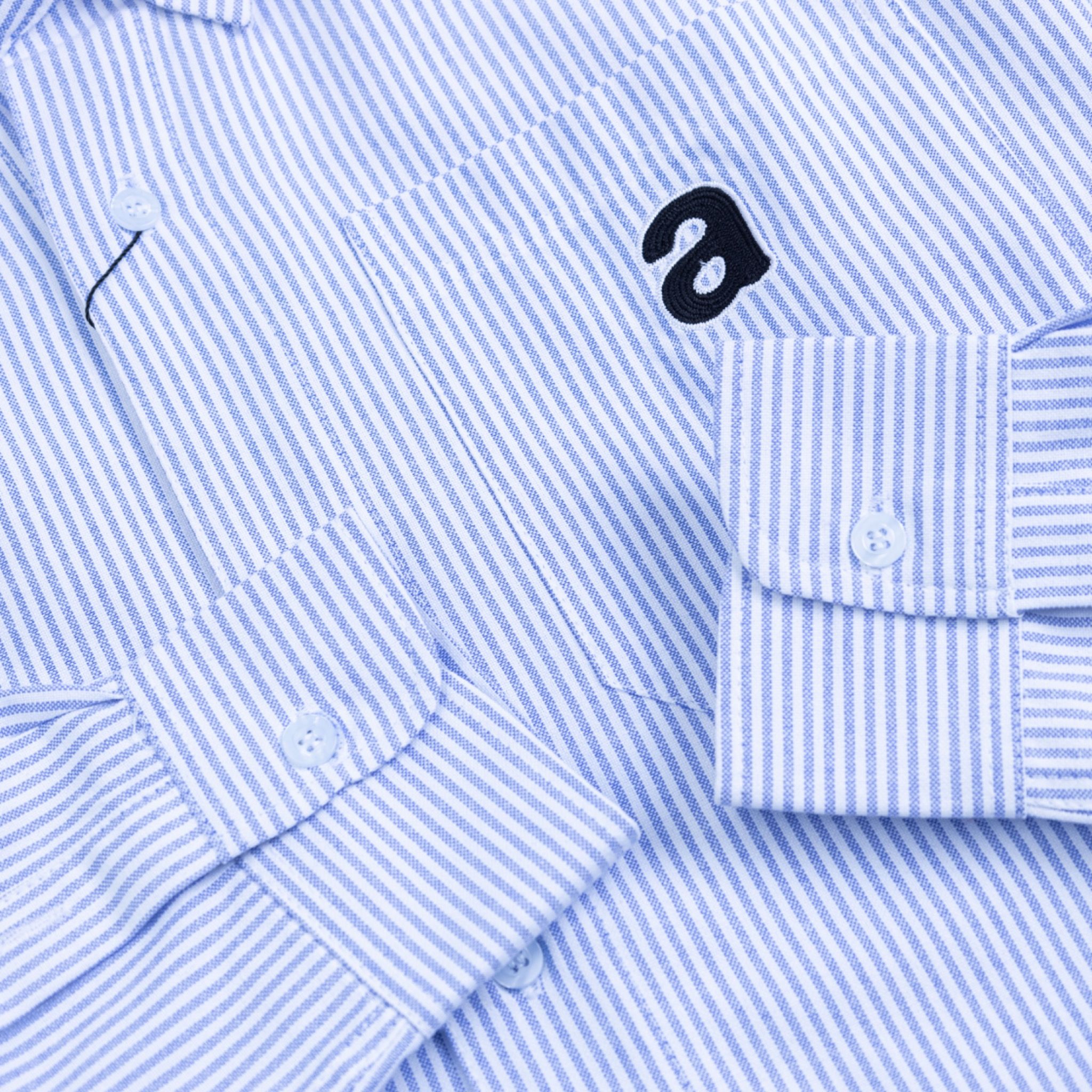Premium Striped Oxford Shirt - Blue