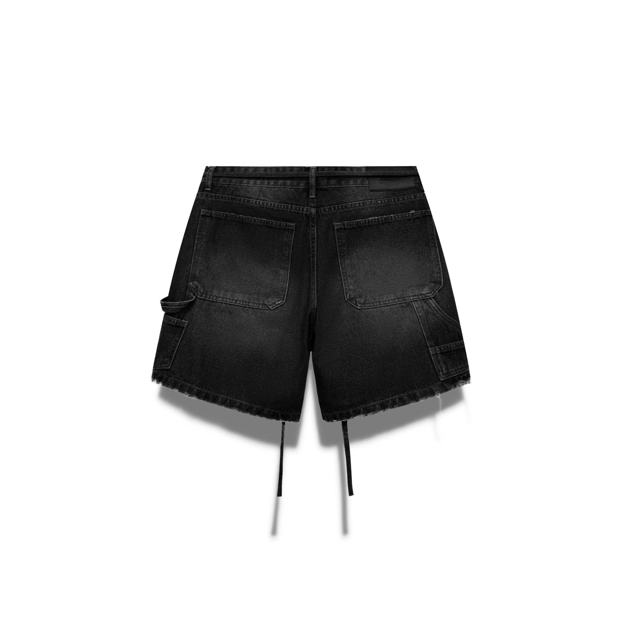 Carpenter Wide Leg Denim Shorts - Dark Grey