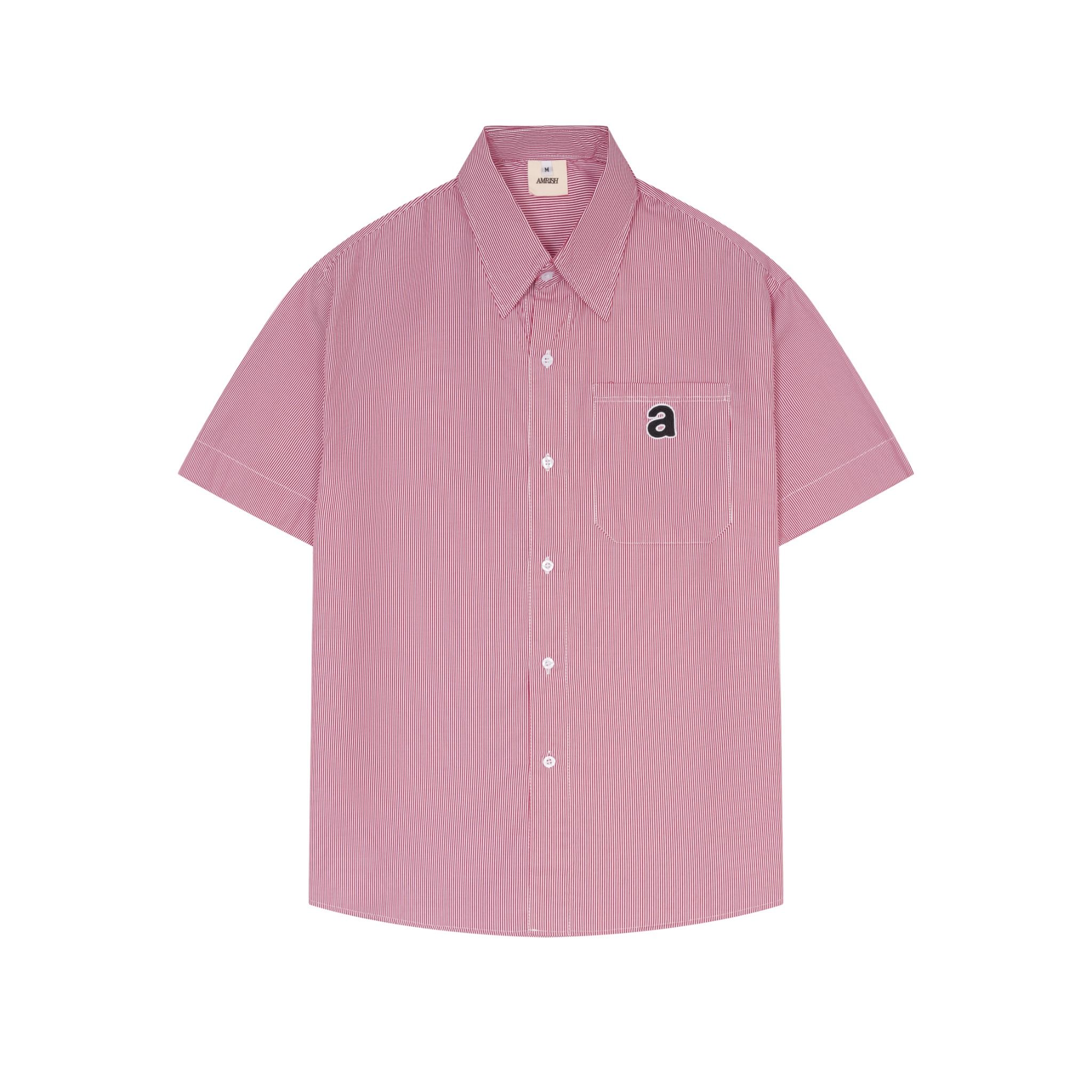 Premium Striped Short Sleeves Oxford Shirt - Red