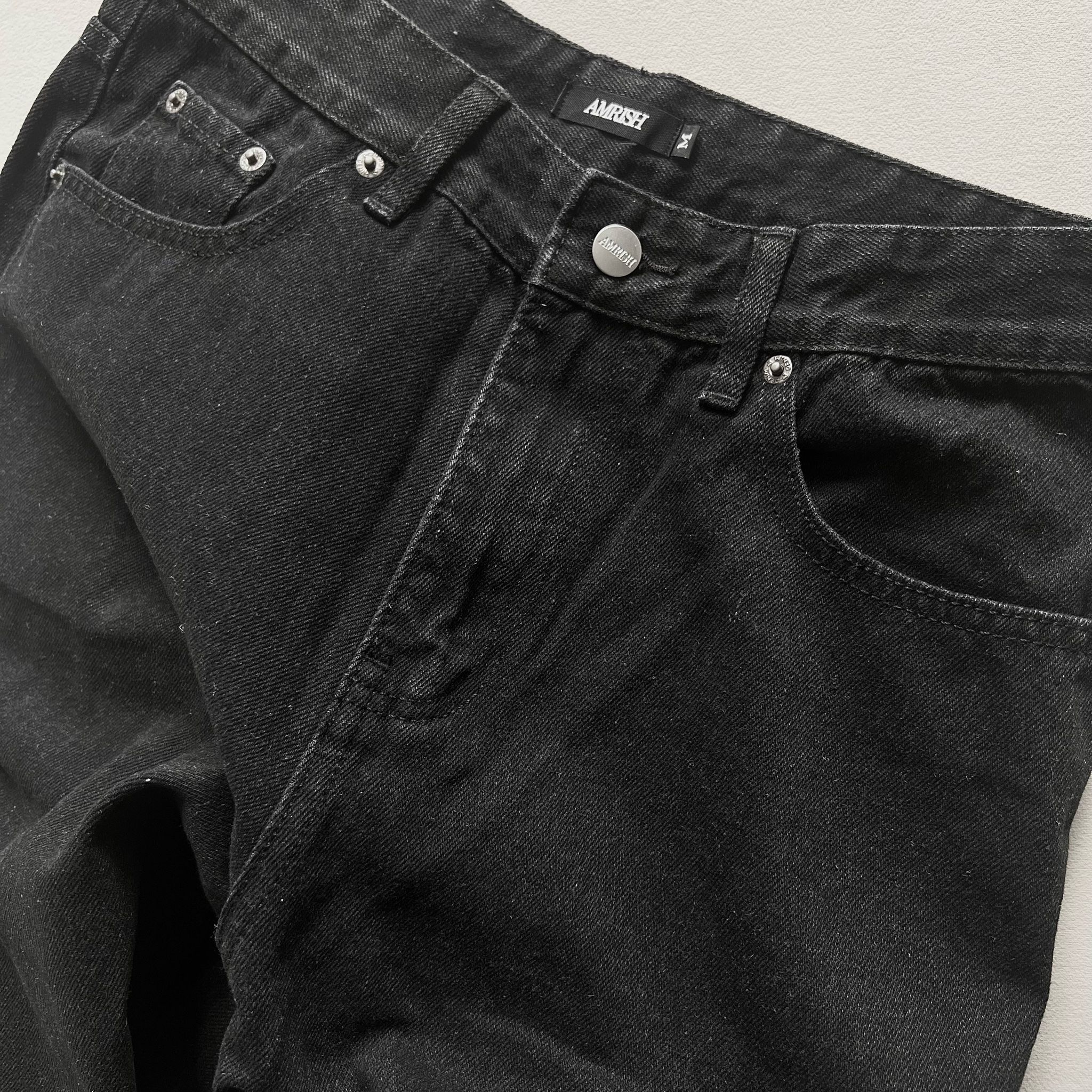 Straight Denim Baggy Jeans - Black