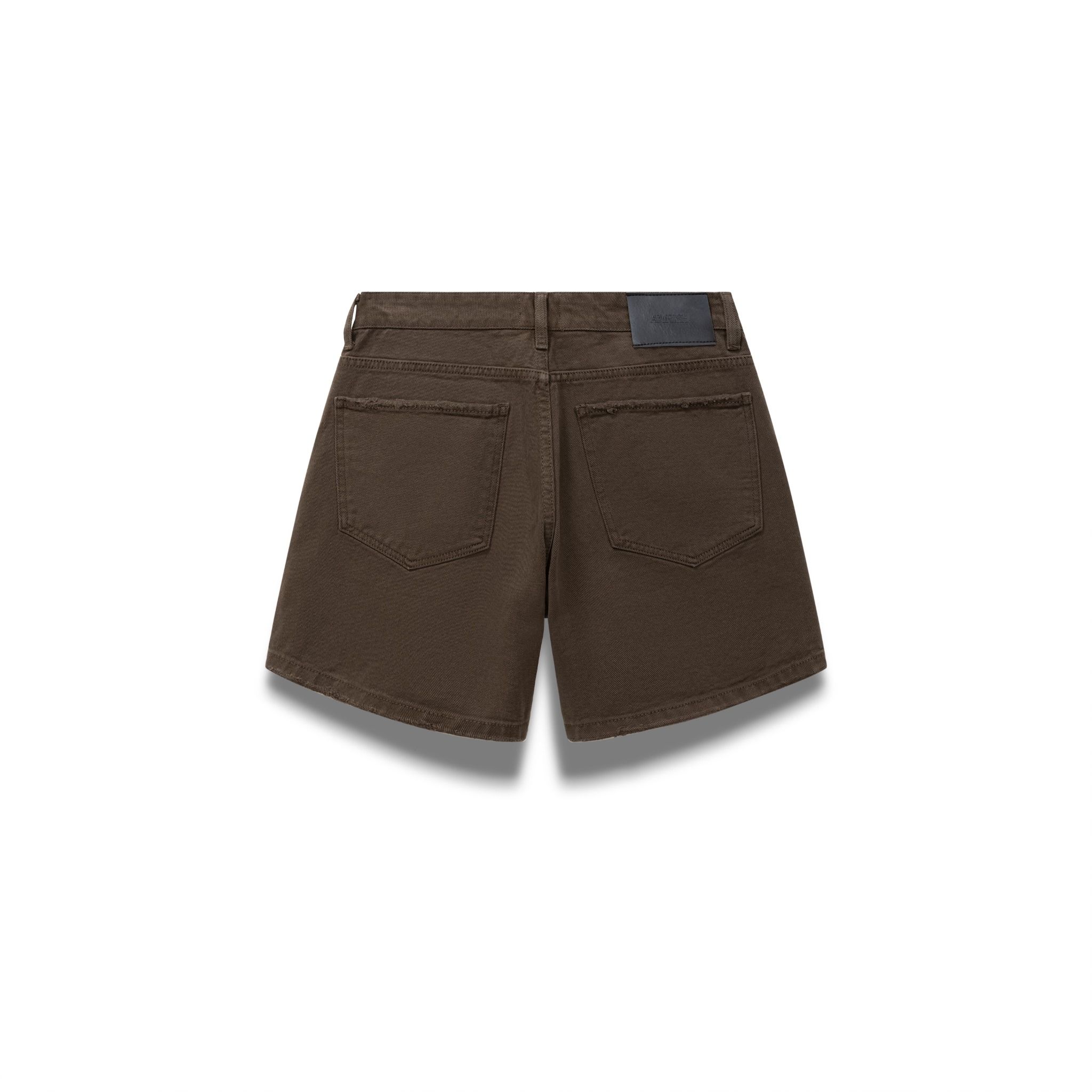Wide Leg Denim Shorts - Brown