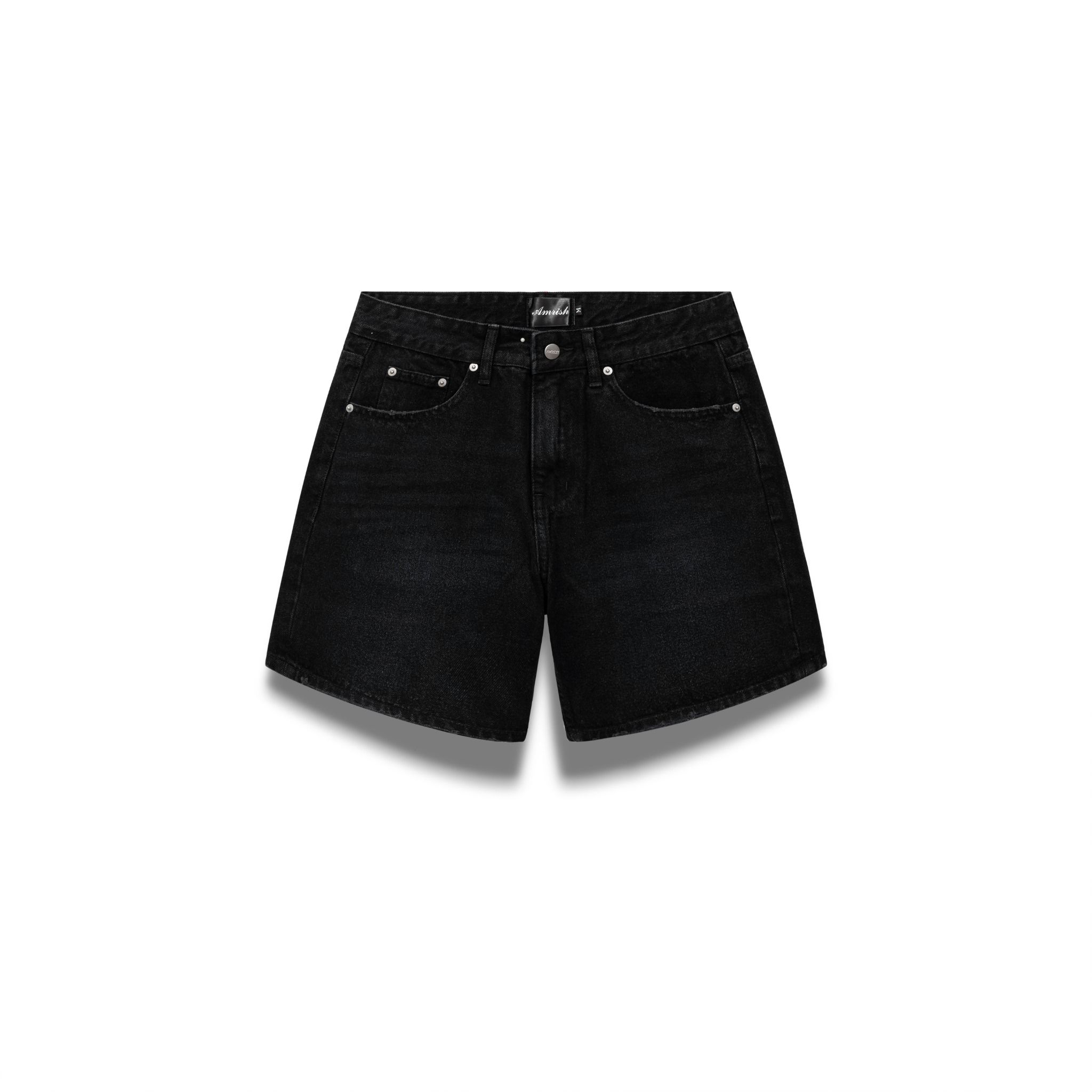 Wide Leg Denim Shorts - Core Black