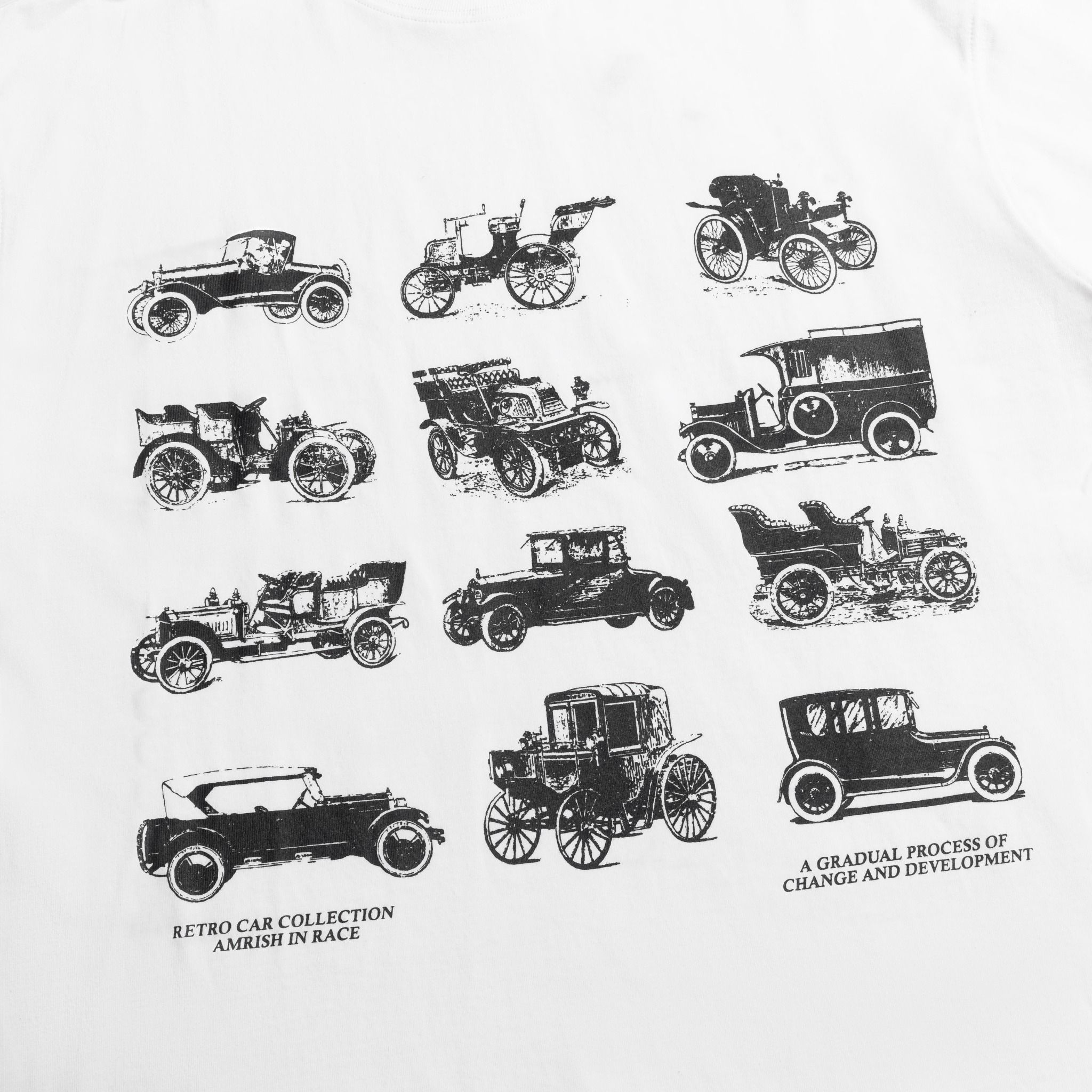Retro Car Oversize TShirt - White