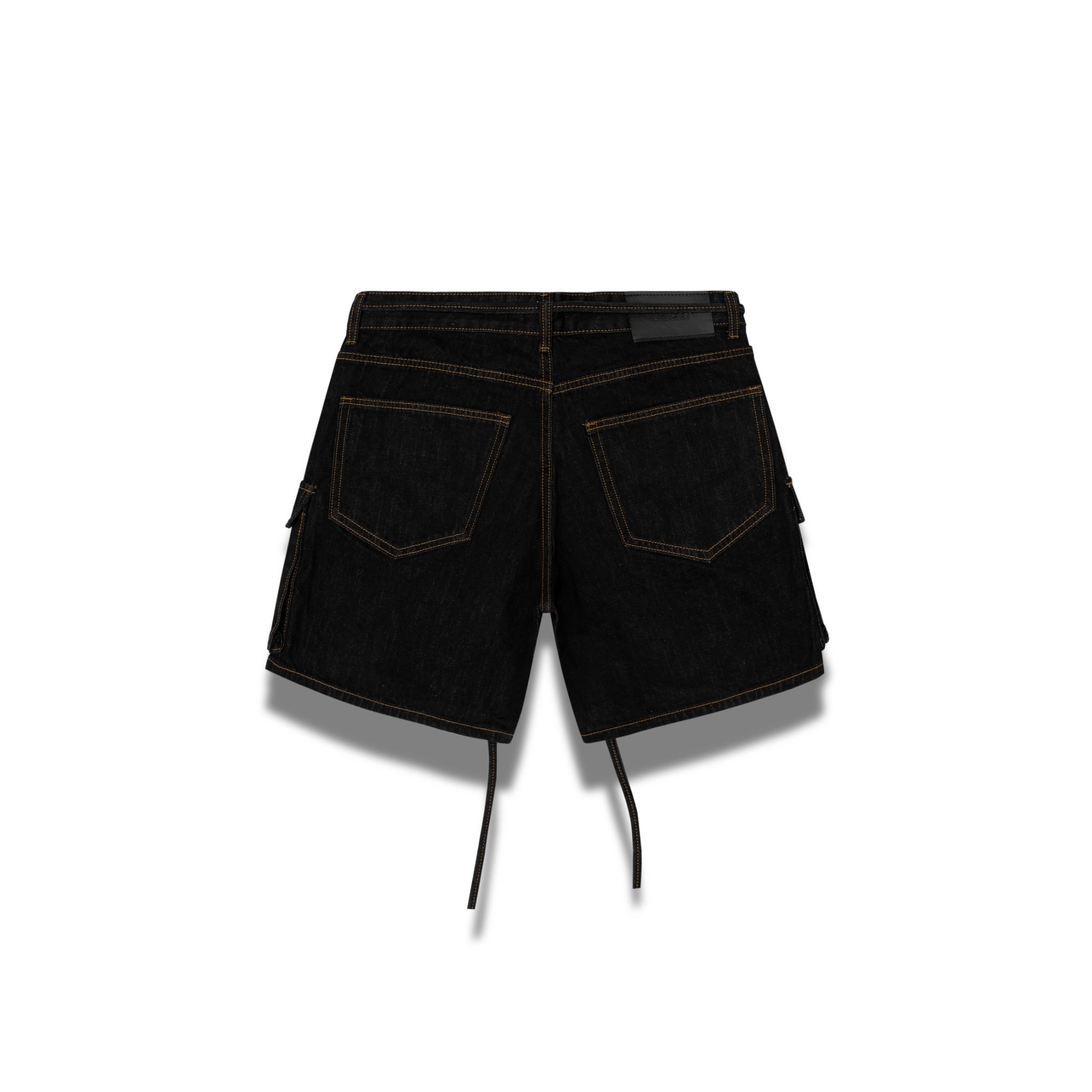 Cargo Wide Leg Denim Shorts - Indigo Black