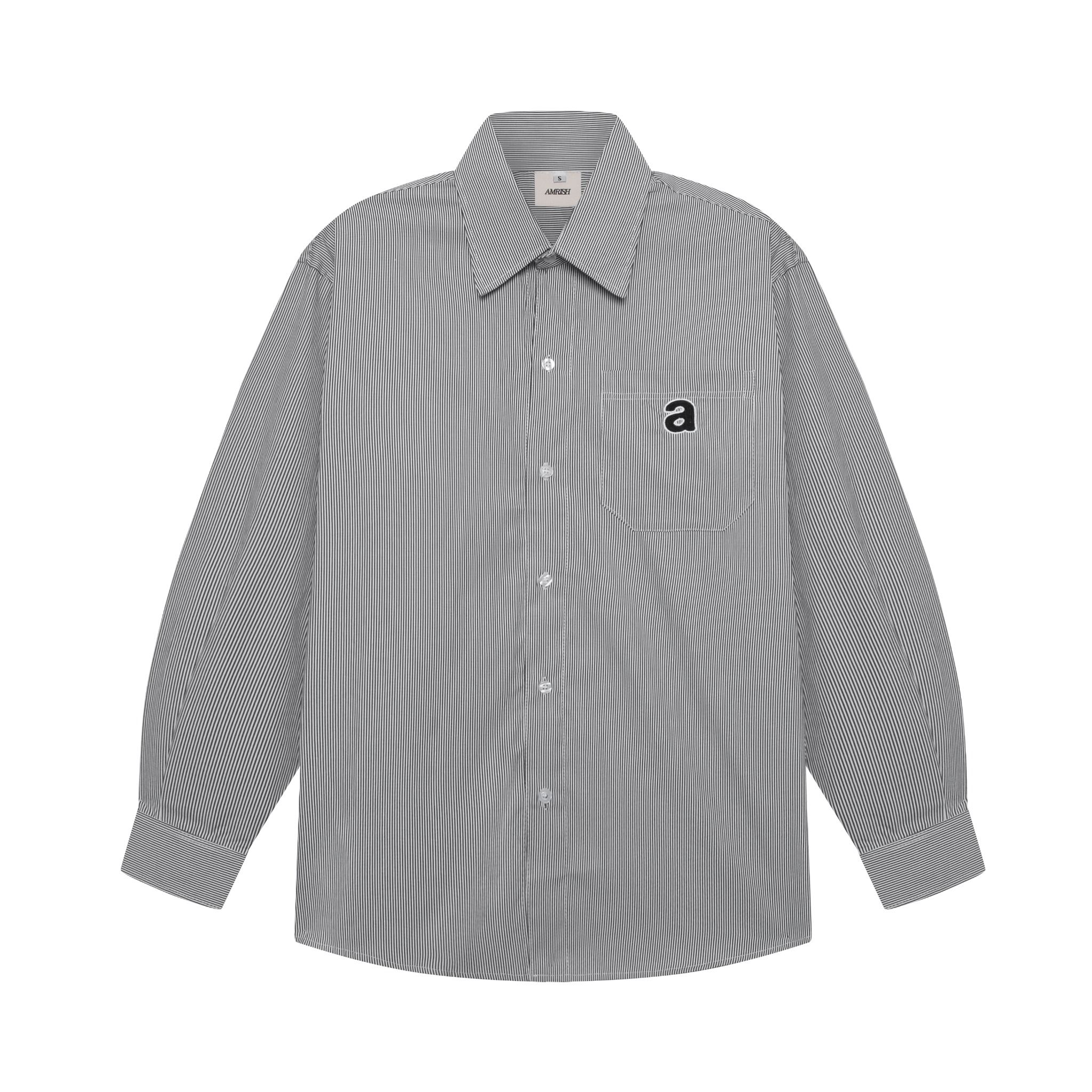 Premium Striped Oxford Shirt - Black