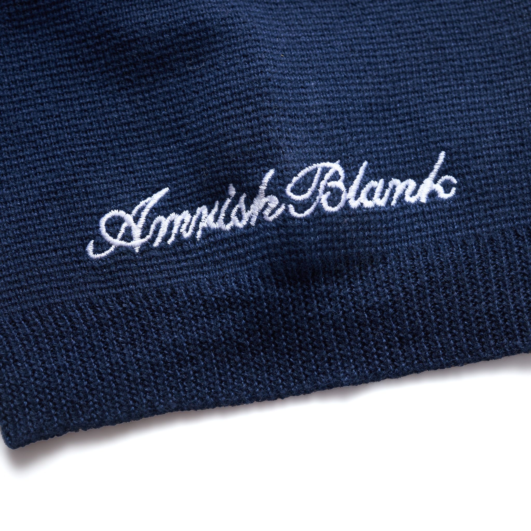 AB WOOL KNIT POLO SHIRT - Navy