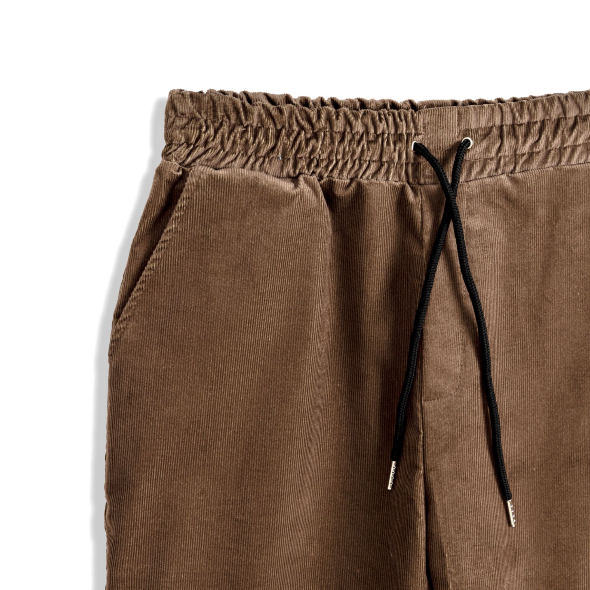 Snap Button Coduroy Pants - Brown