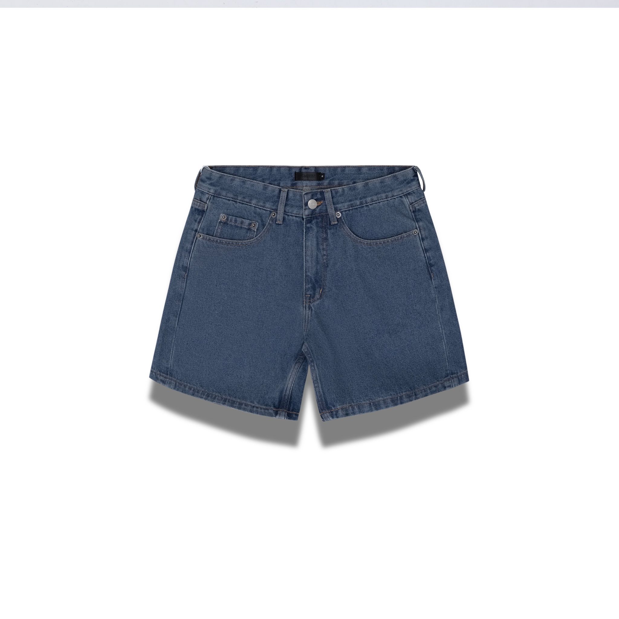 Wide Leg Denim Shorts - Basic Blue