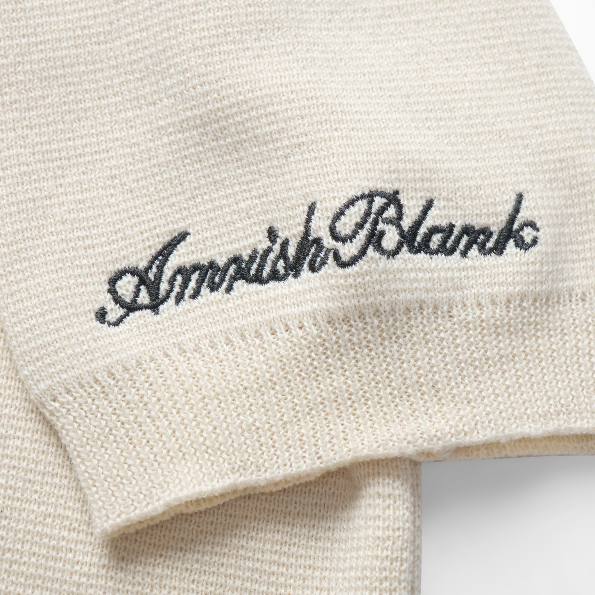 AB WOOL KNIT POLO SHIRT - Beige