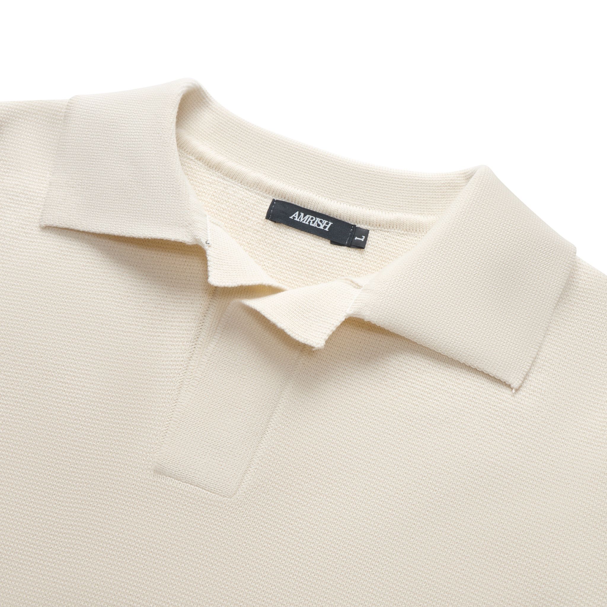 AB WOOL KNIT POLO SHIRT - Beige