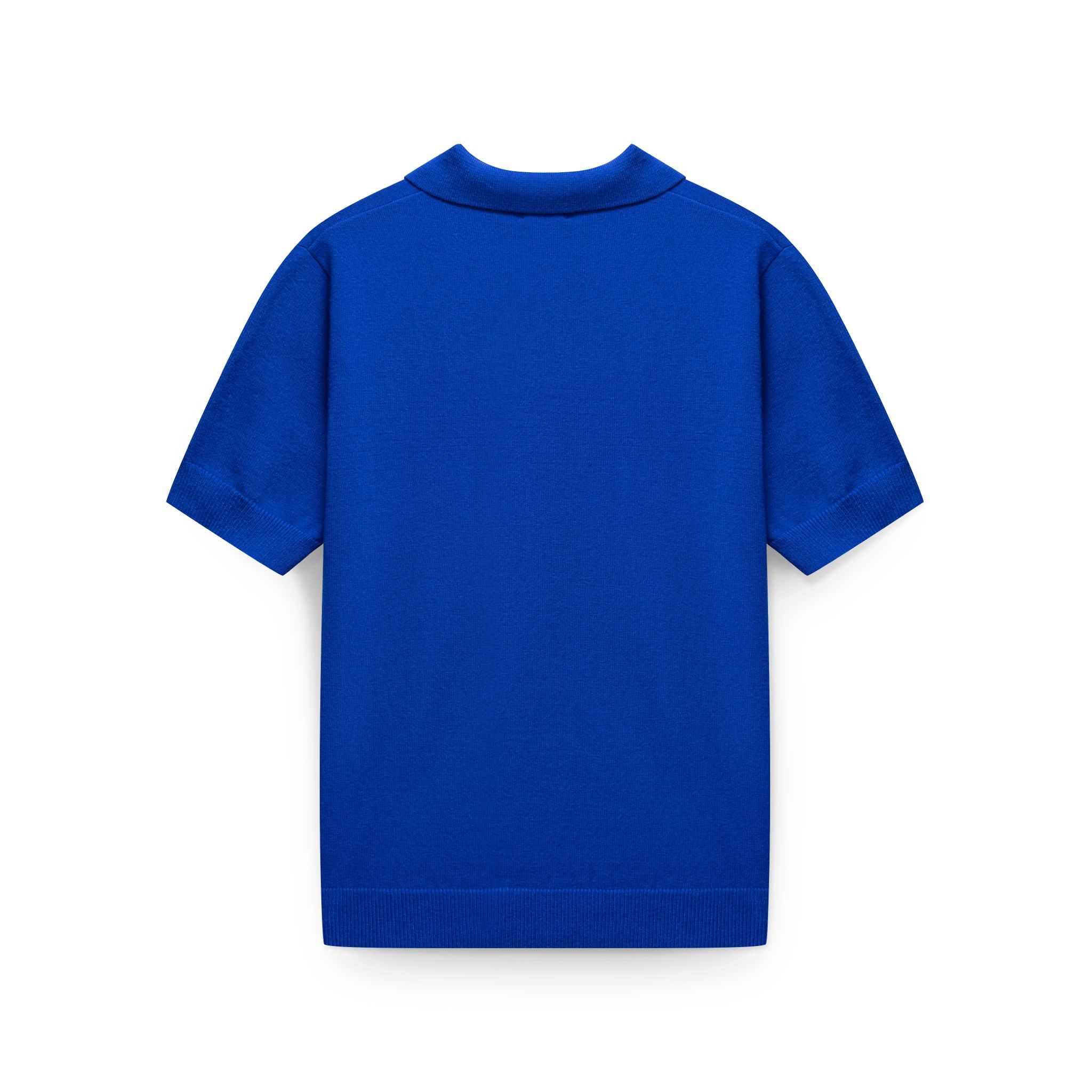 Blank Knit Polo Shirt - Royal Blue