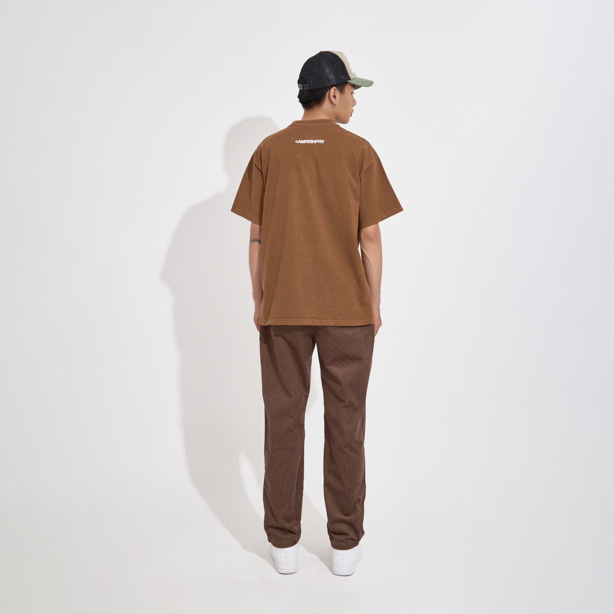 Snap Button Coduroy Pants - Brown