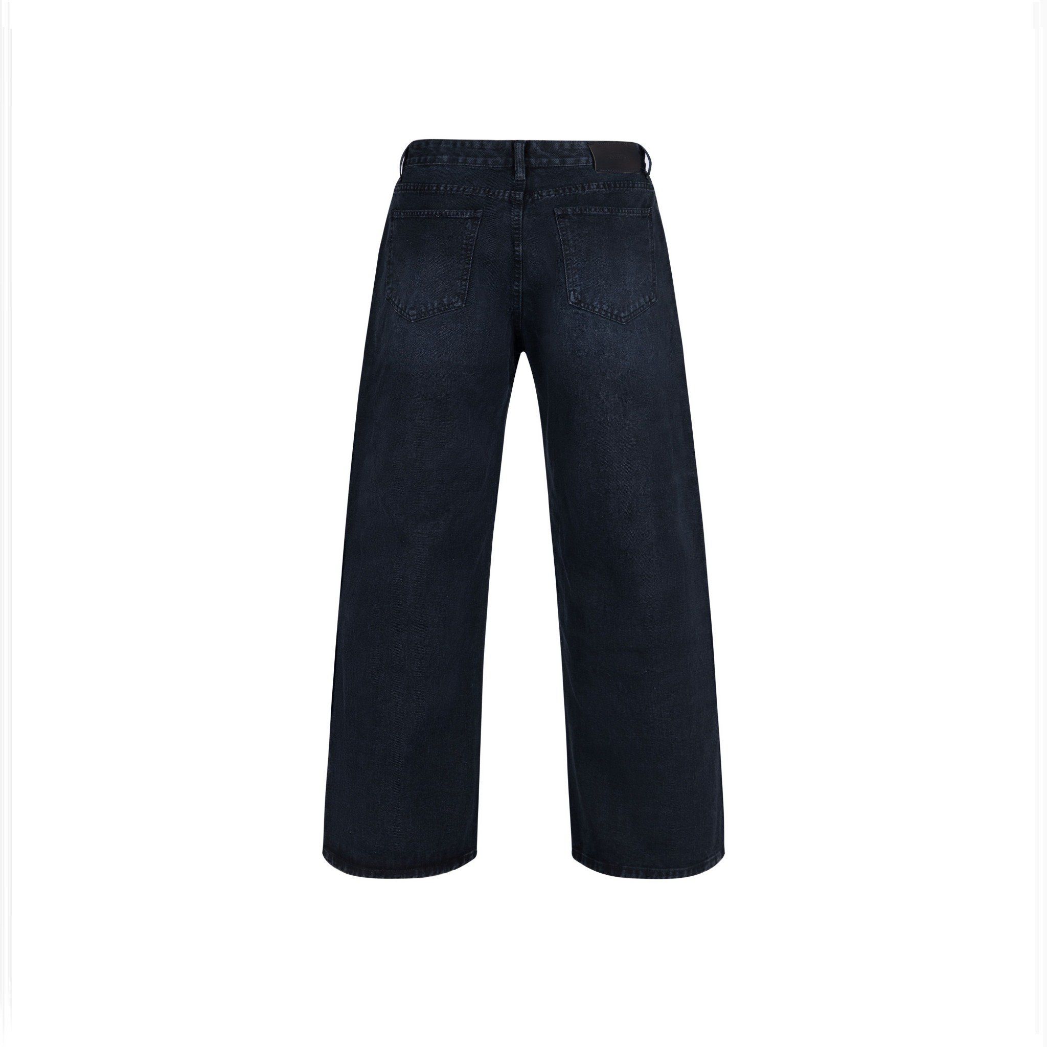 Wide Leg Baggy Jeans - Core Black