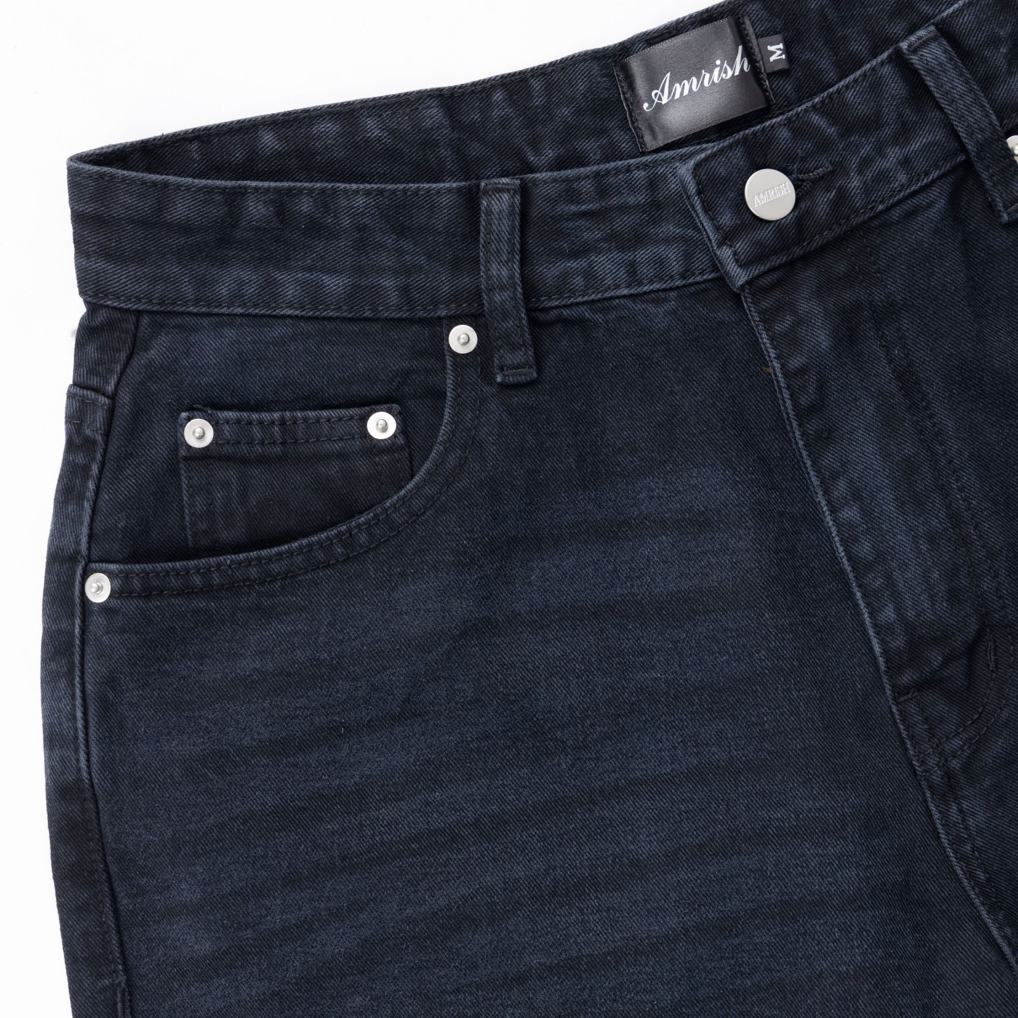 Wide Leg Denim Shorts - Core Black