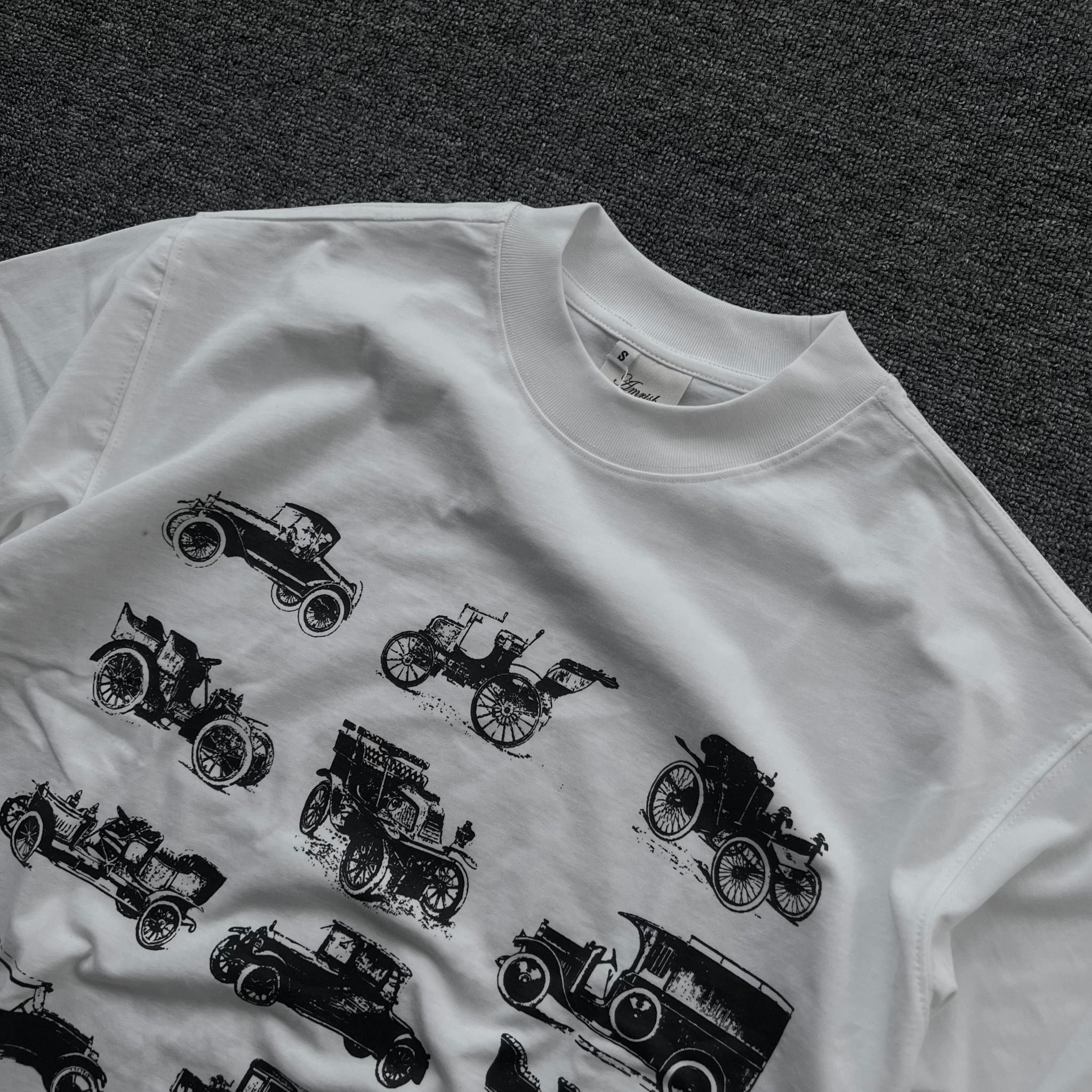 Retro Car Oversize TShirt - White