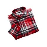 Áo Sơ Mi Nam Tay Dài Oxford Hoạ Tiết Kẻ Form Regular 220308-4XS đỏ