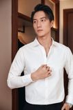 Áo Sơ Mi Nam Tay Dài Cotton Trơn Form Slimfit 2309003-25-Slim