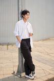 Áo Sơ Mi Tay Dài Cotton Sọc Dọc Form Oversize 2310014