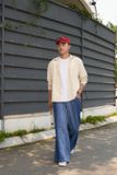 Quần Jean Nam Trơn Ống Rộng Form Wide Leg 2402006