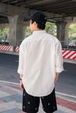 Áo Sơ Mi Tay Dài Cotton Thêu Form Oversize 2411012