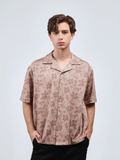 Áo Sơ Mi Tay Ngắn Cotton In Form Oversize 2409009