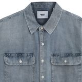 Áo Sơ Mi Nam Tay Dài Jeans Trơn Form Regular 6002