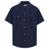 Áo Sơ Mi Nam Tay Ngắn Denim Trơn Form Oversize 2212063 OVS -NL